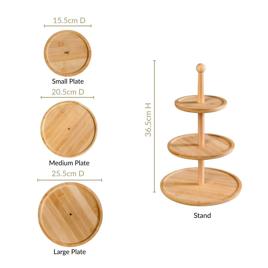 3 Tier Bamboo Cupcake Stand - Image 4