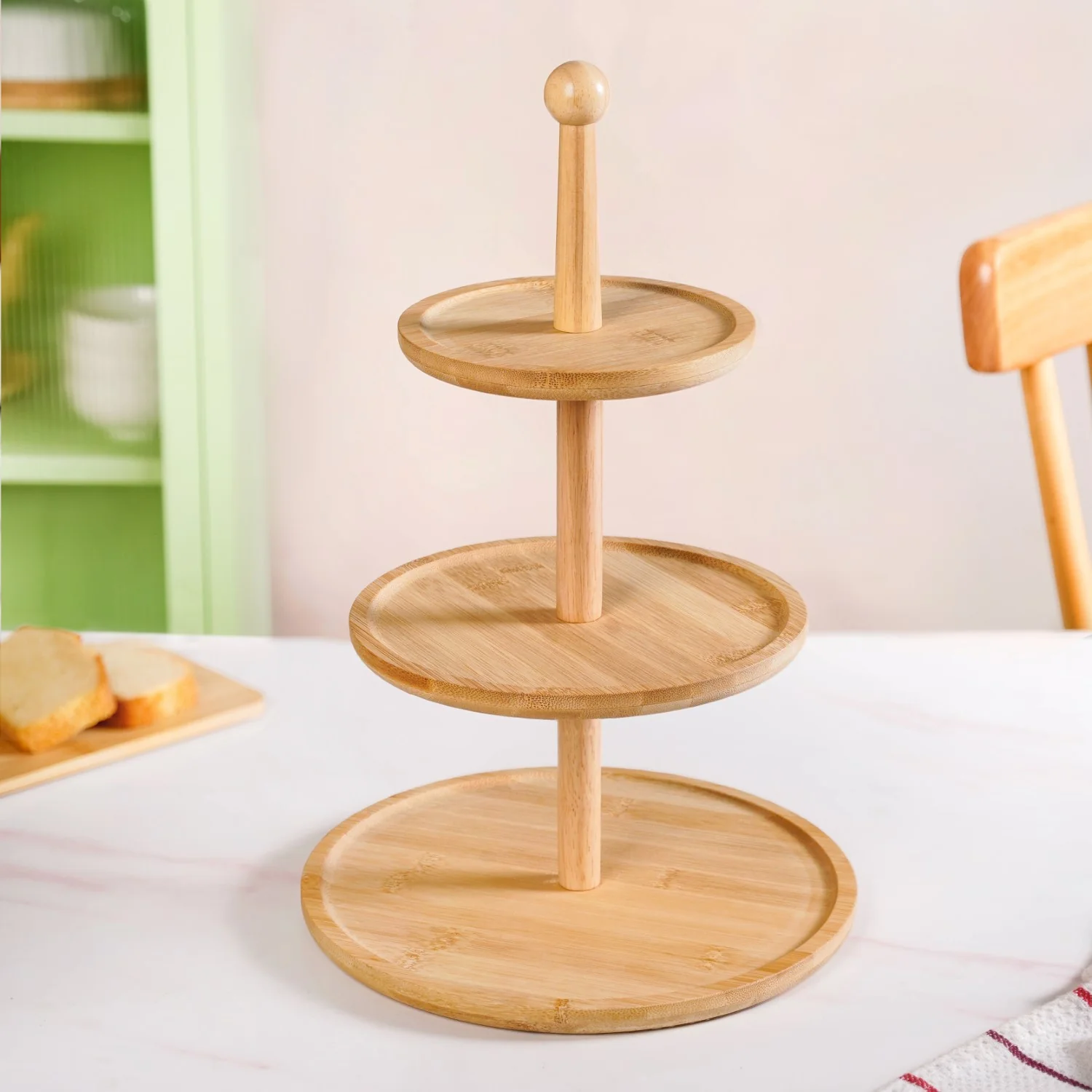 3 Tier Bamboo Cupcake Stand - Image 7