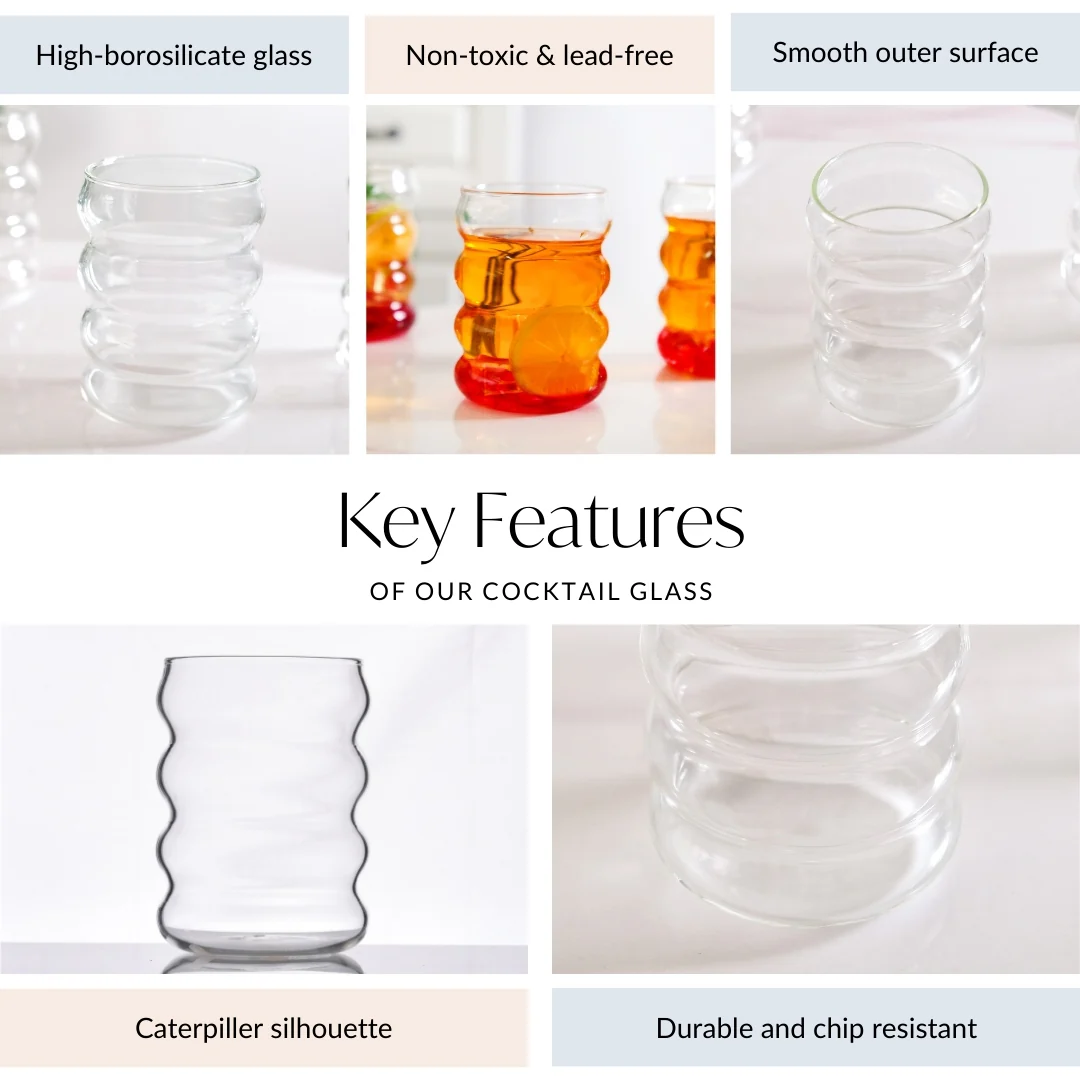 4 Tier Caterpillar Glass Set Of 4 300ml - Image 4