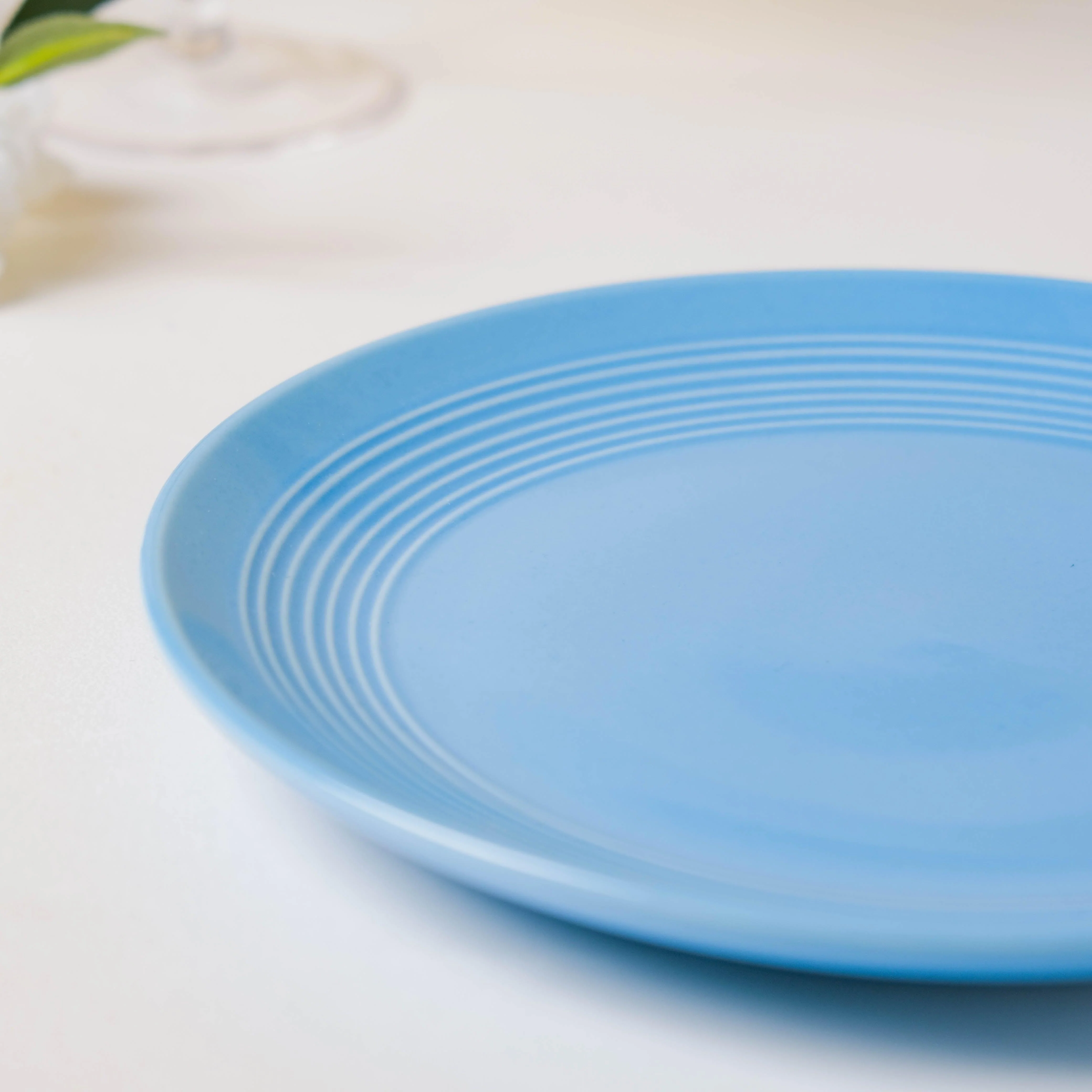 7 Ring Ocean Blue Snack Plate 8 inch - Image 7