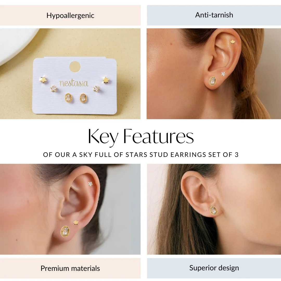 A Sky Full Of Stars Stud Earrings Set Of 3 - Image 4