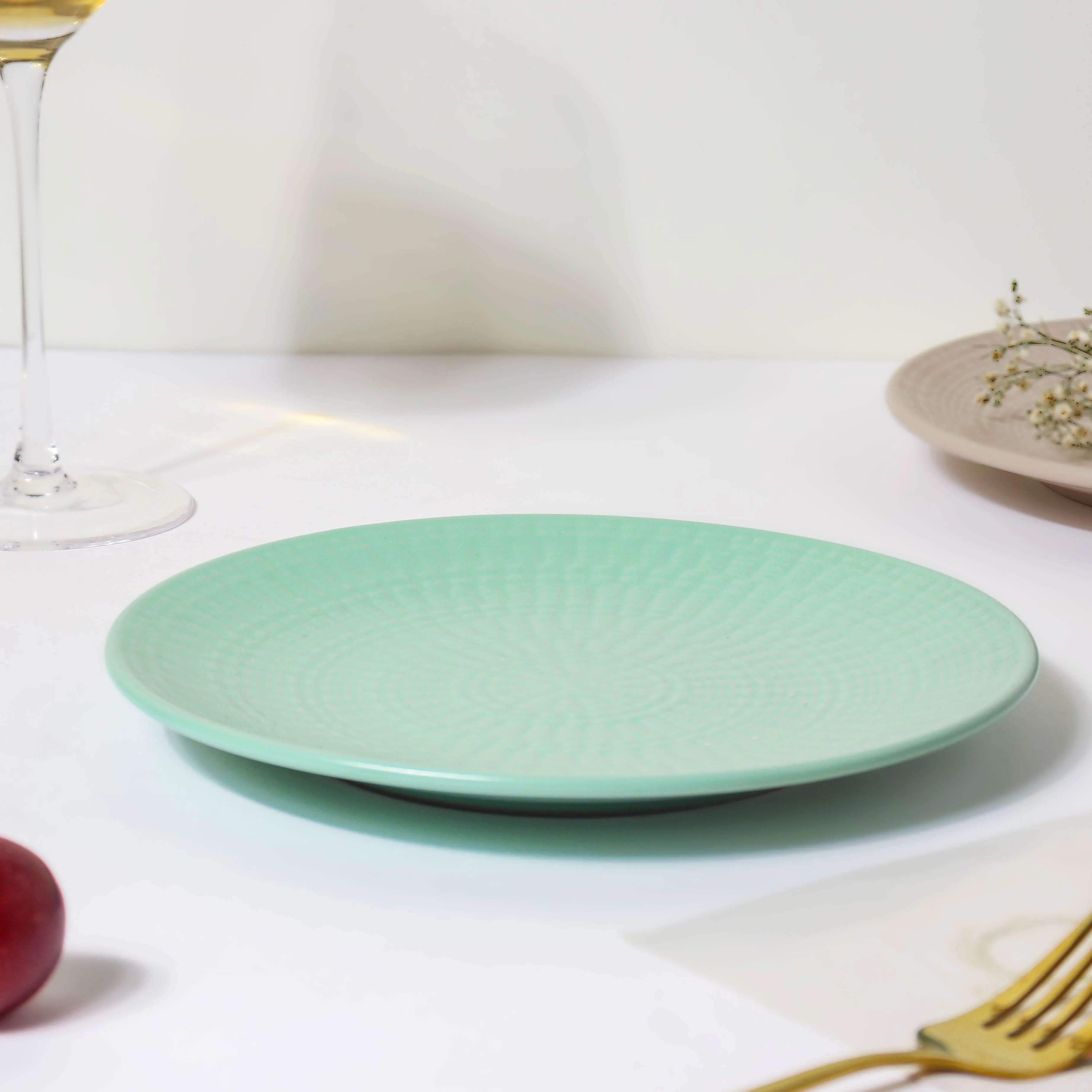 Aamirah Green Patterned Snack Plate 8 Inch - Image 3