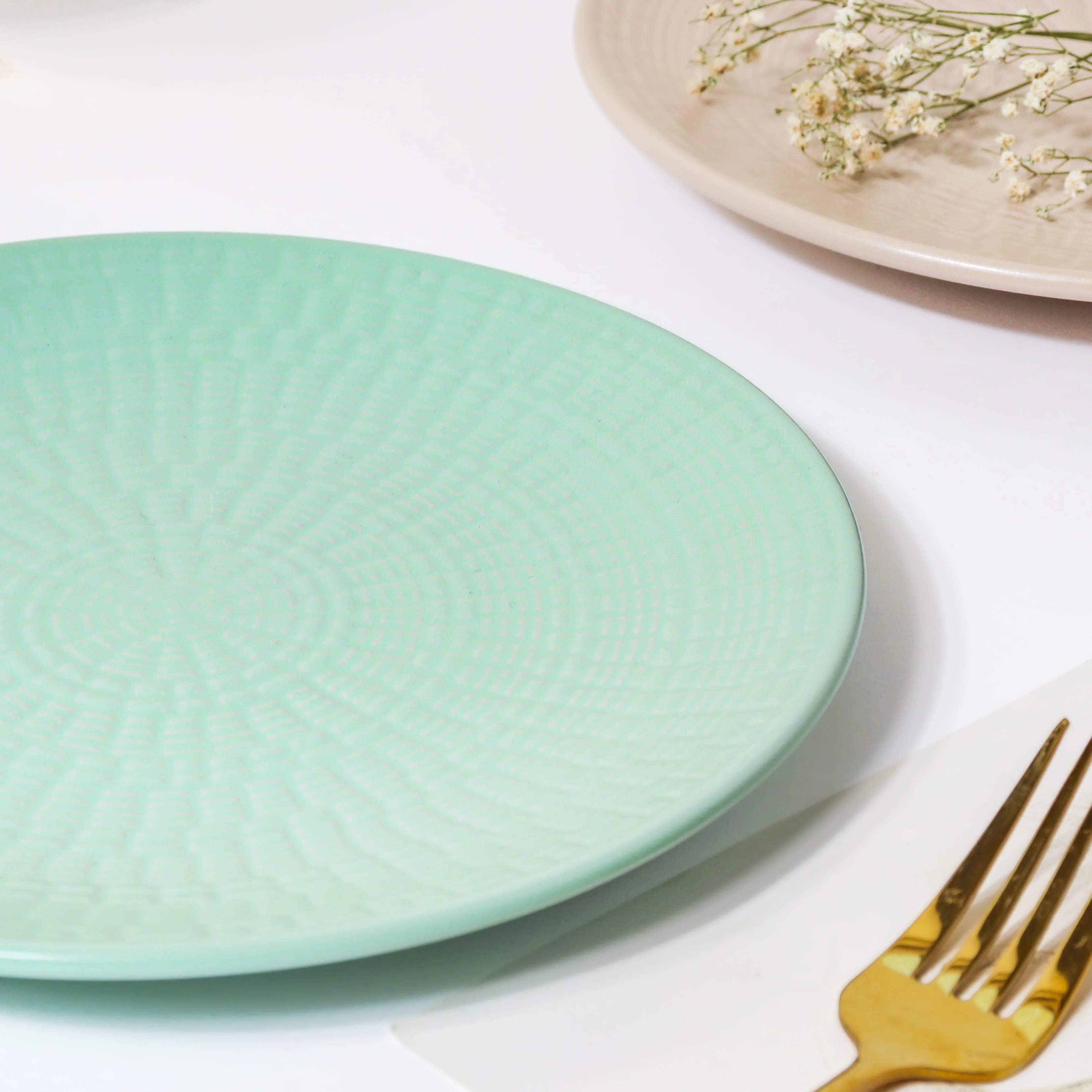 Aamirah Green Patterned Snack Plate 8 Inch - Image 6