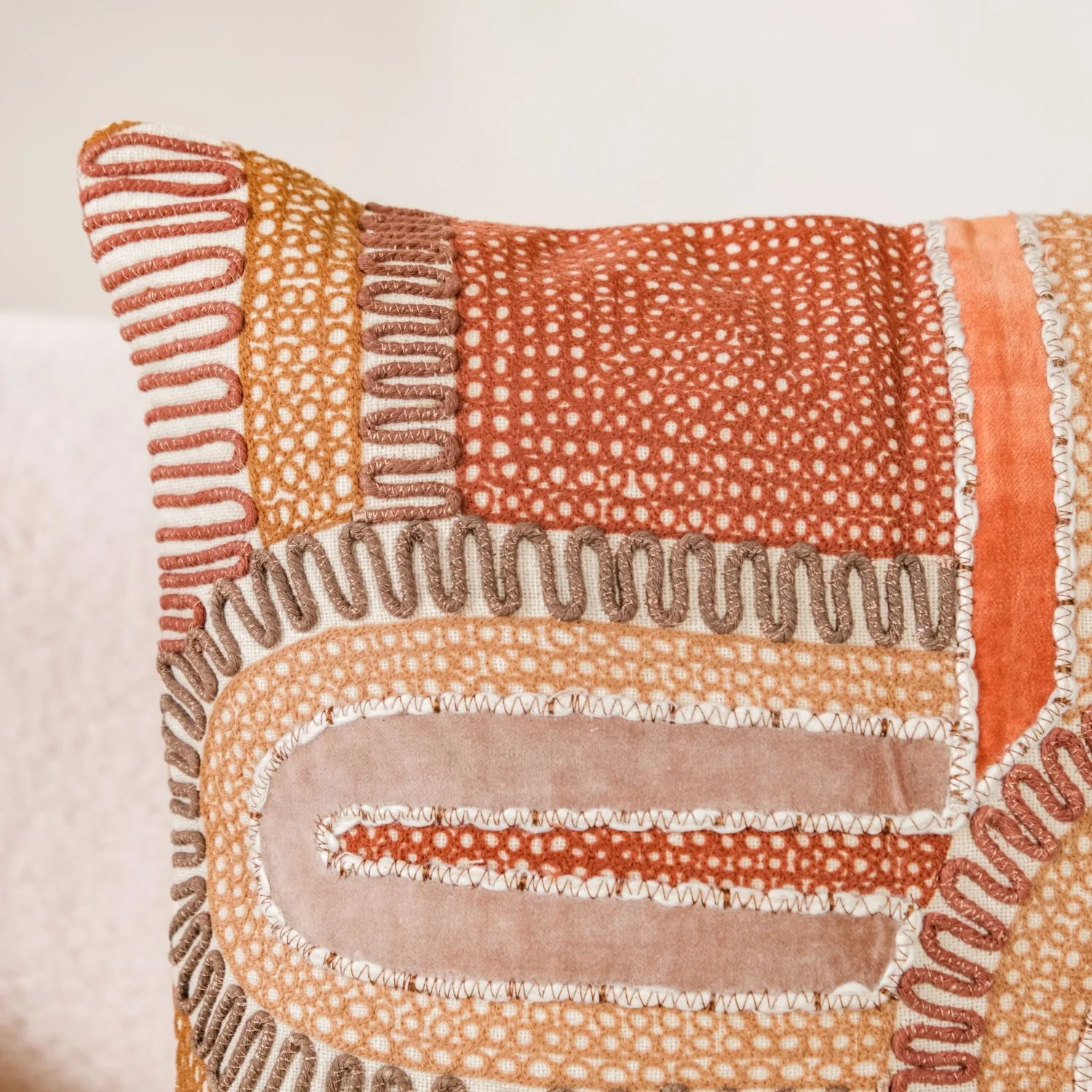 Aari Embroidered Cotton Cushion Cover 16x16 Inch - Image 3