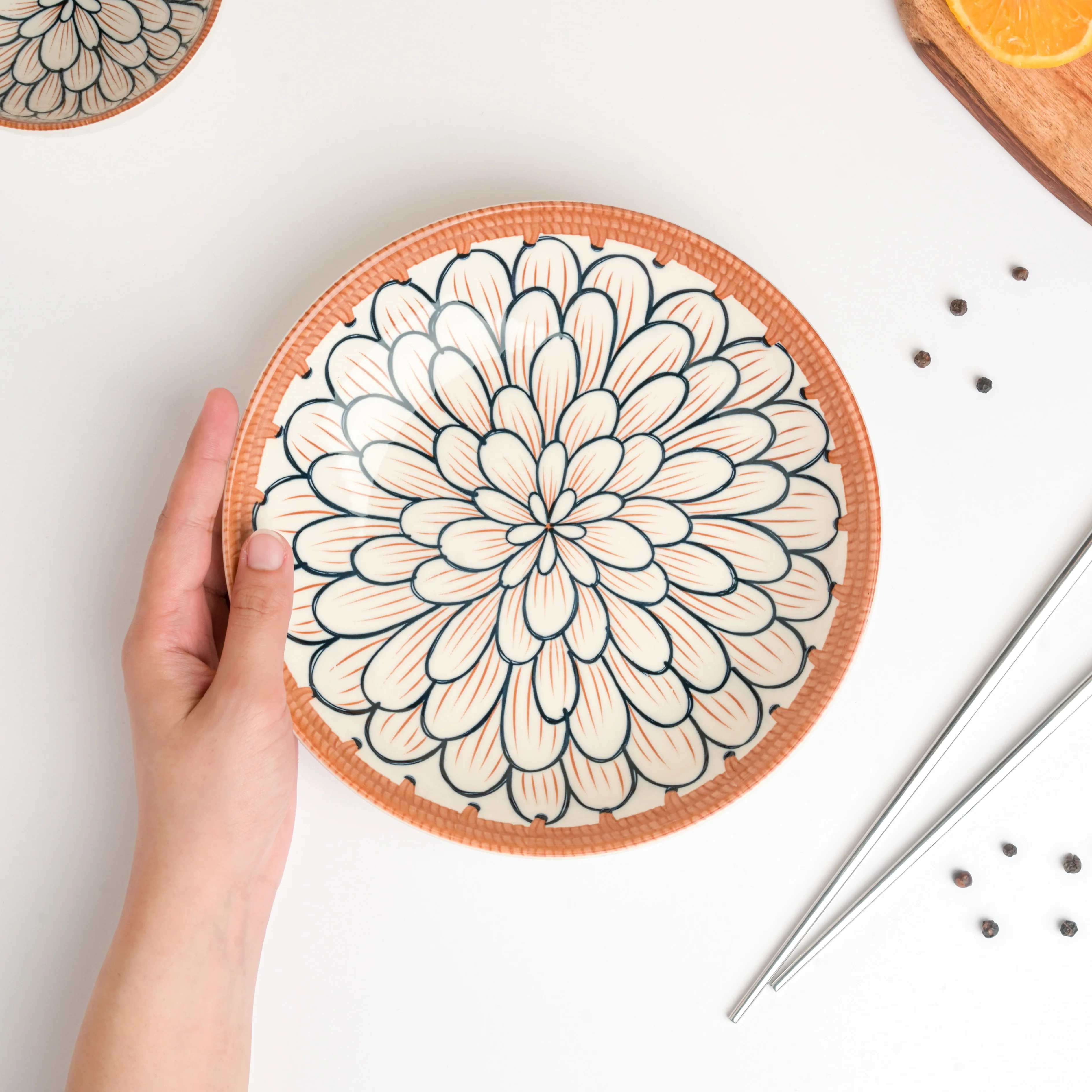Abloom Ceramic Snack Dish 8 Inch - Image 2