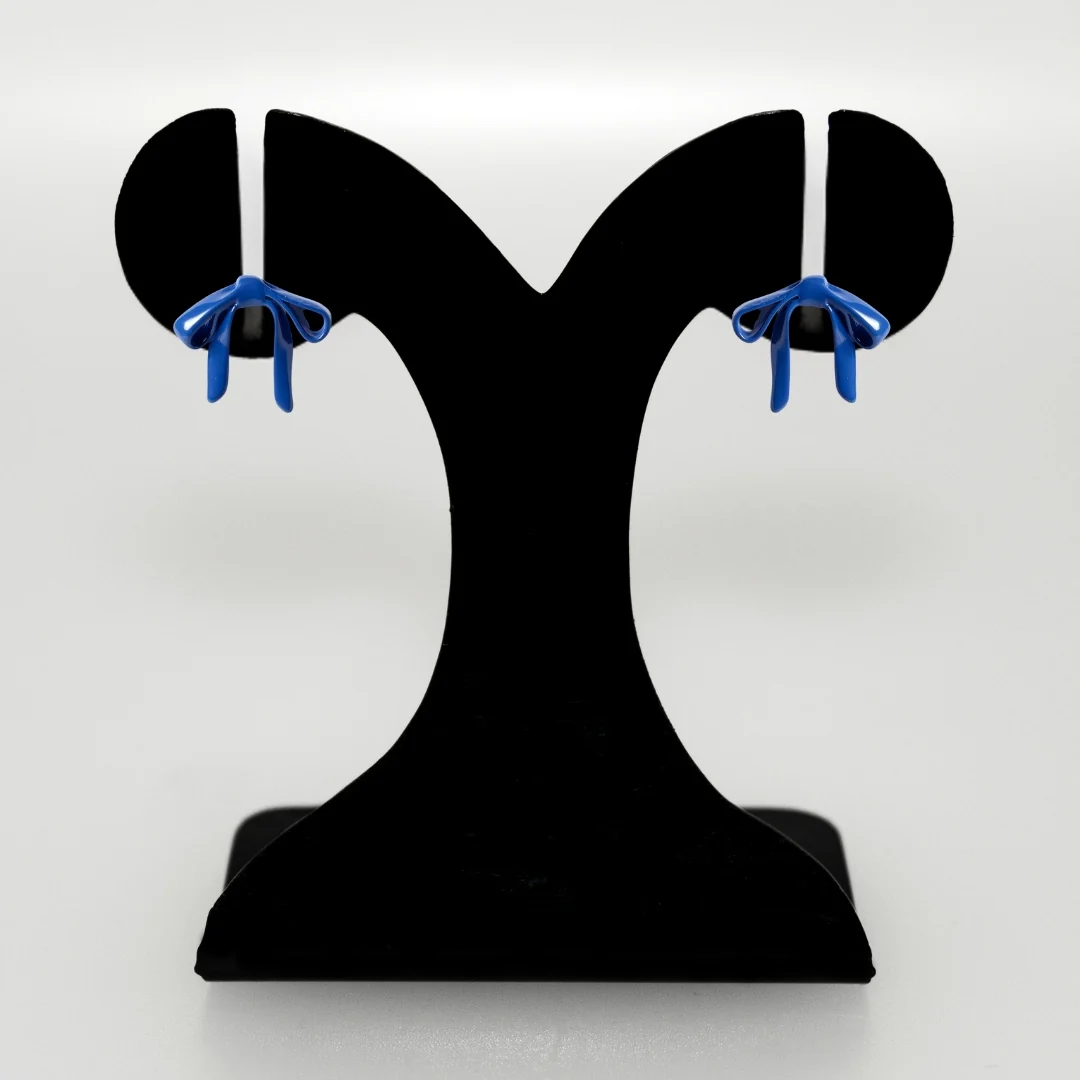 Abstract Bow Blue Studs - Image 6