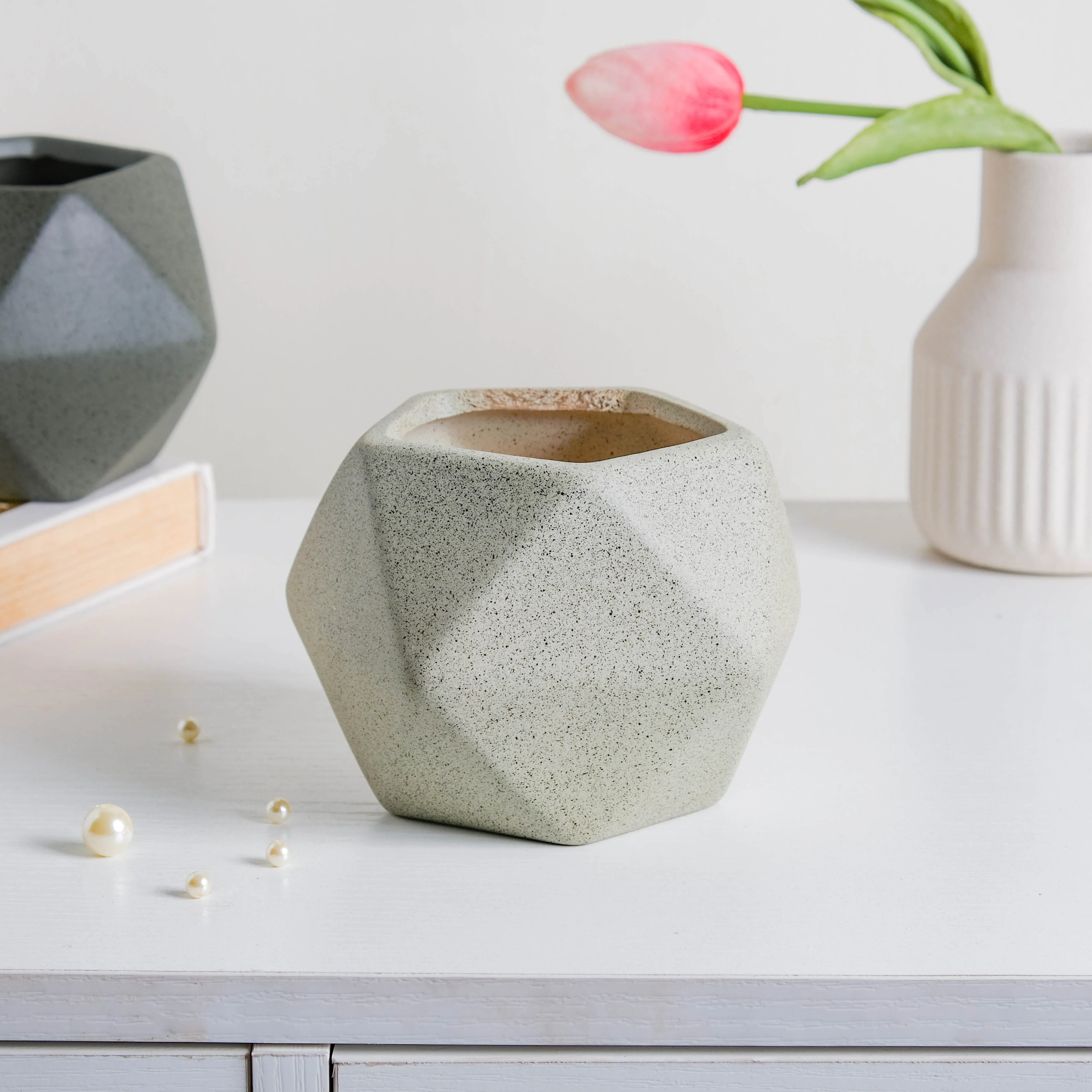 Abstract Ceramic Planter Pot Set Of 5 - Image 11