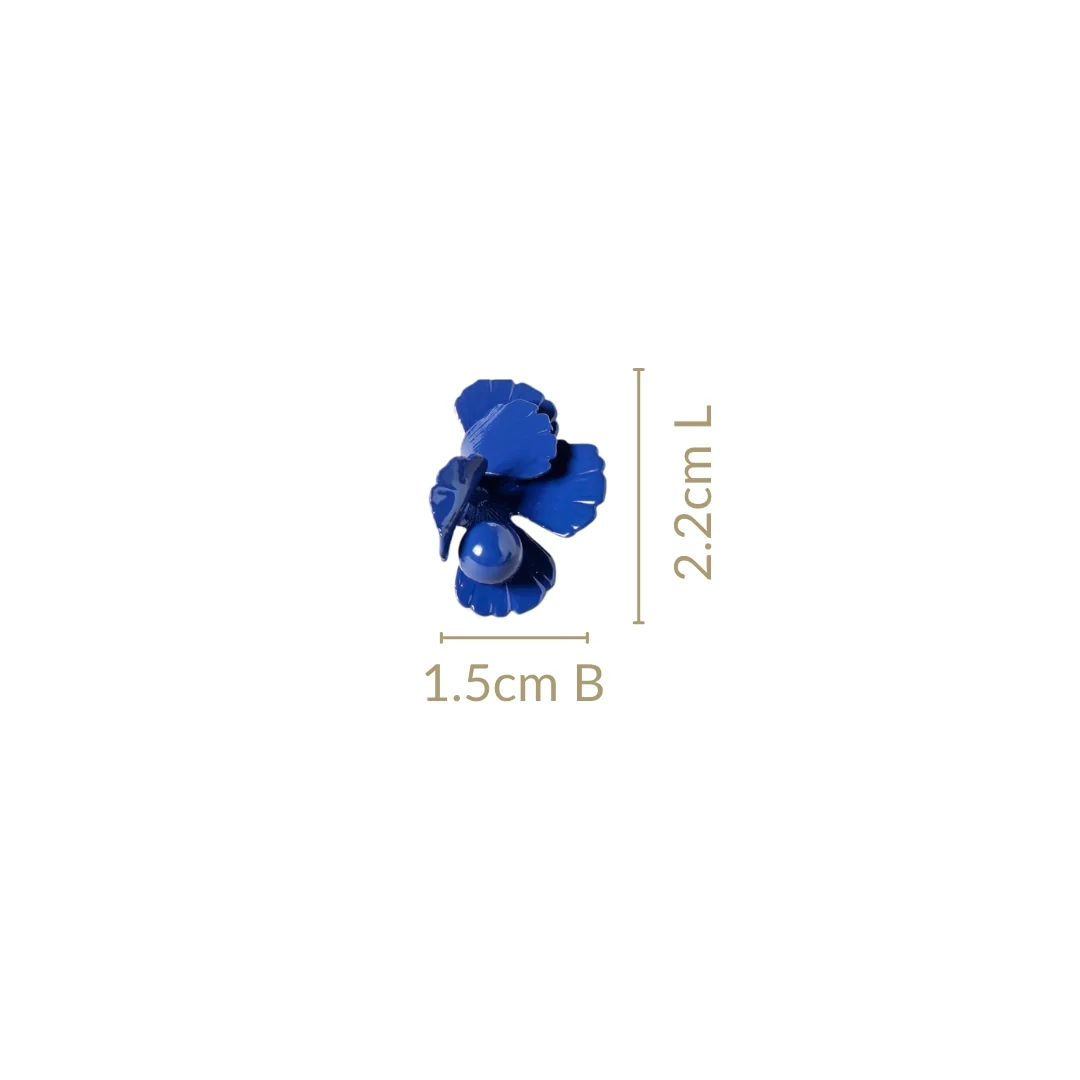 Abstract Flora Blue Studs - Image 3