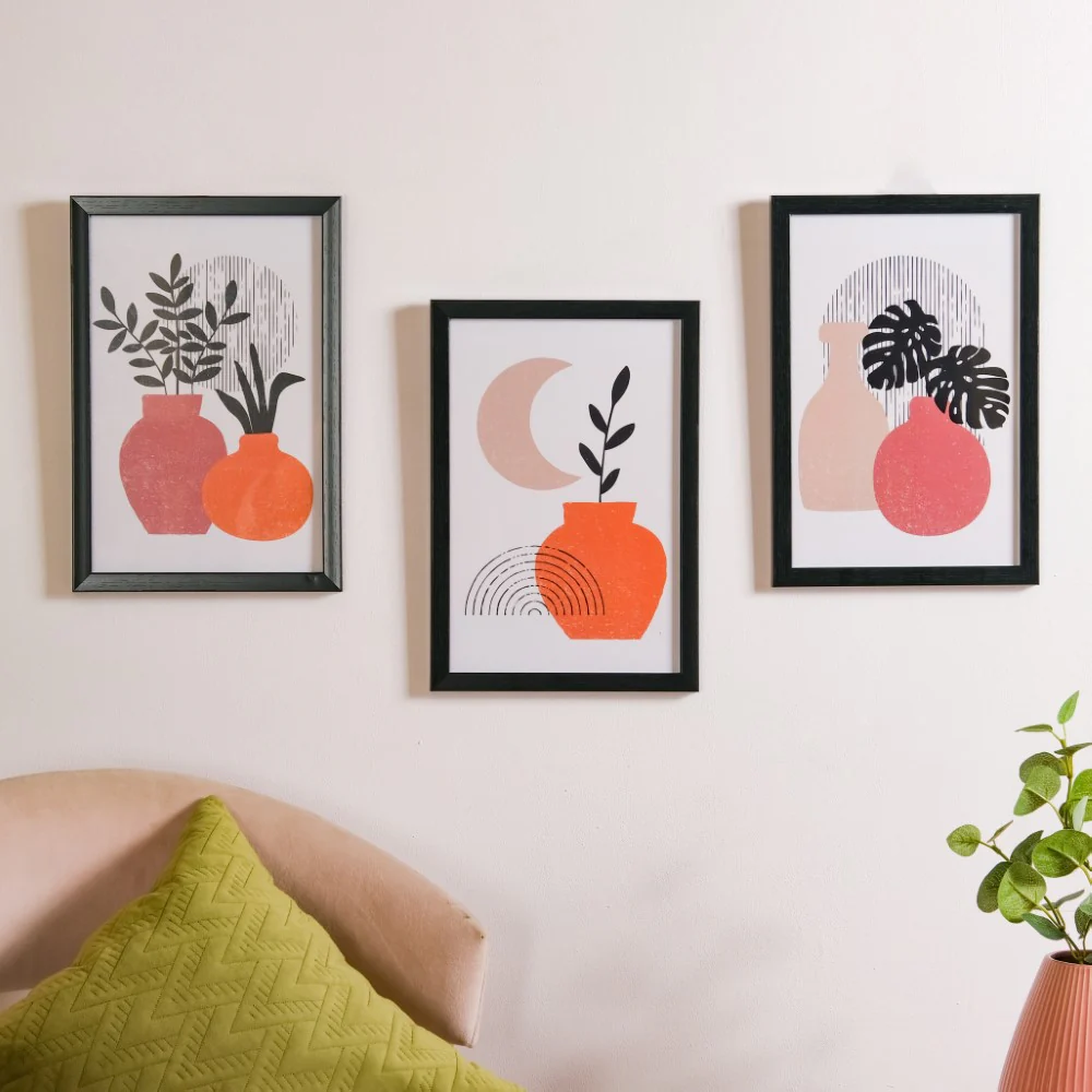 Abstract Gallery Wall Art Set Of 3 13x9 Inch