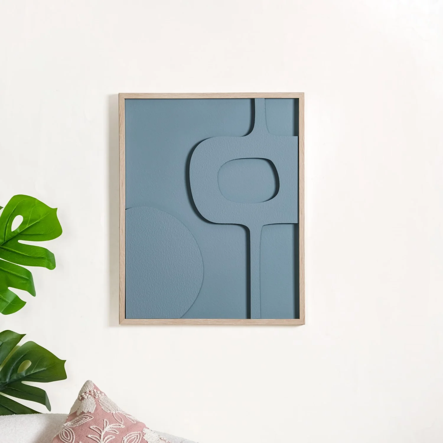 Abstract Teal 3D Relief Wall Artwork For Home 20x16 Inch - Image 8