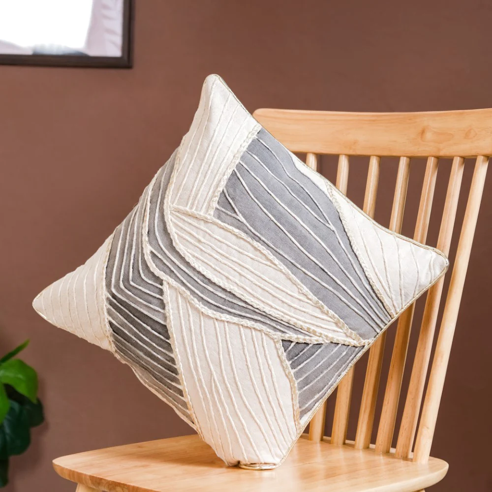Abstract Textured Cushion Cover 15x15 Inch - Image 2