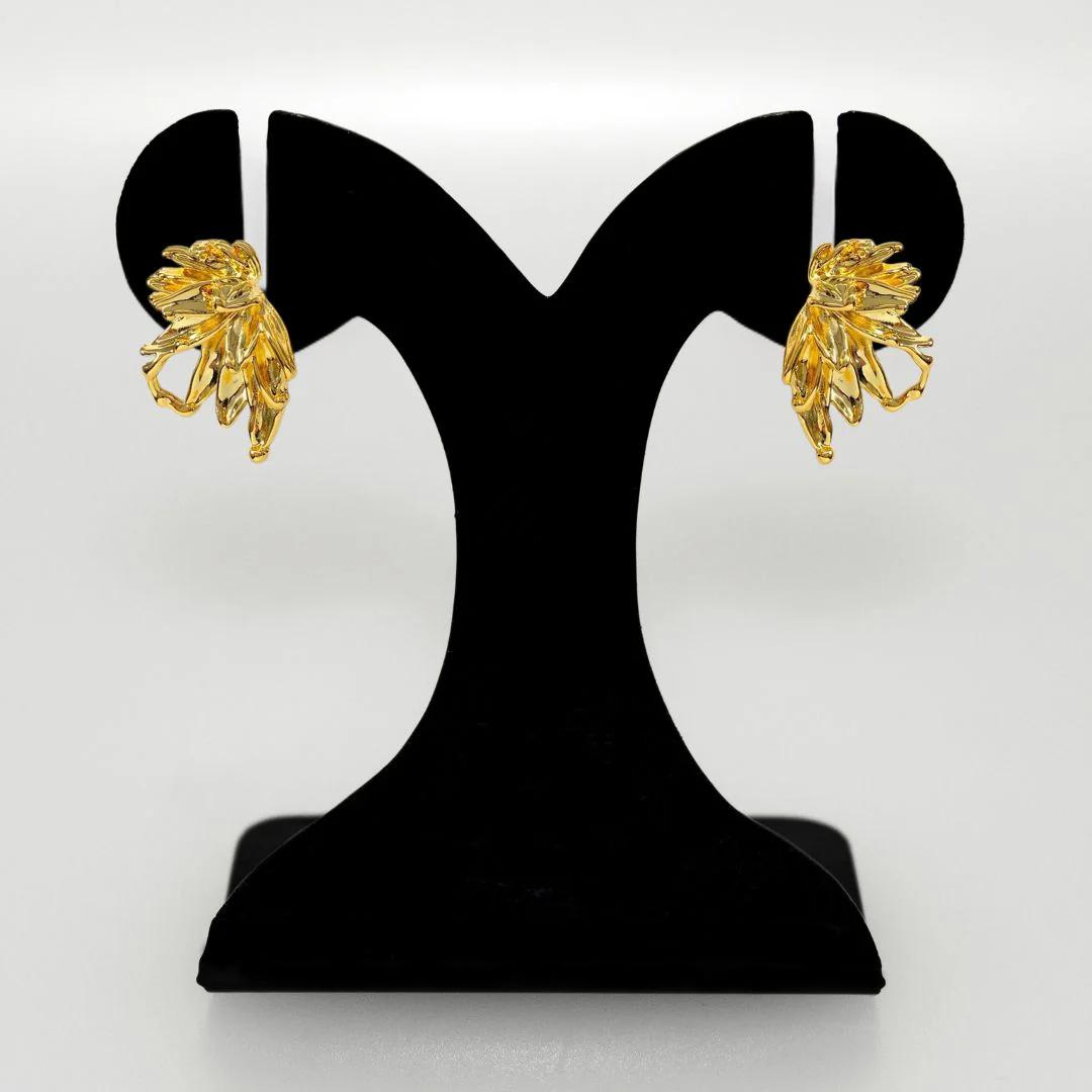 Abstract Wings Stud Earrings Gold - Image 6