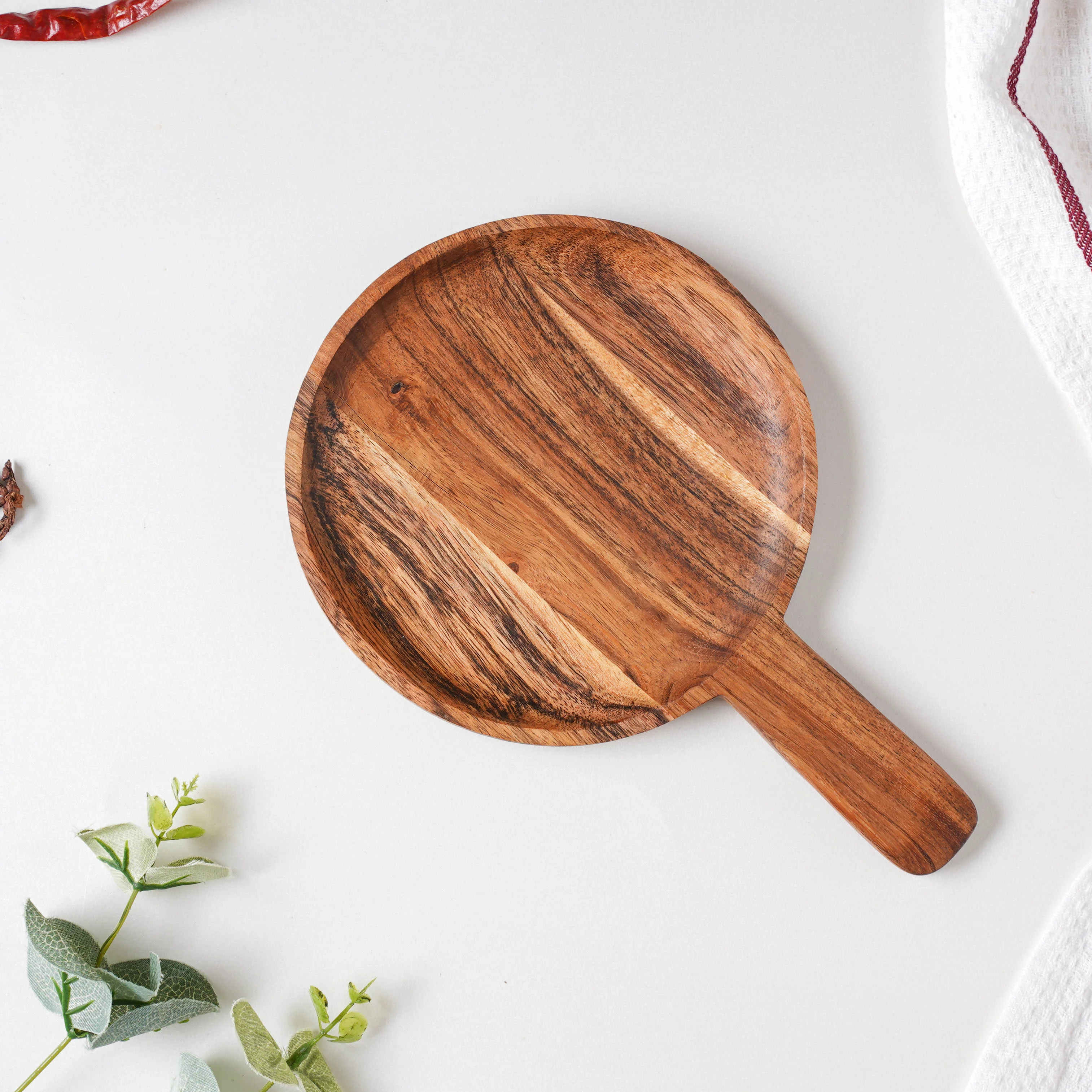 Acacia Farmhouse Platter With Handle 6 inch - Image 5