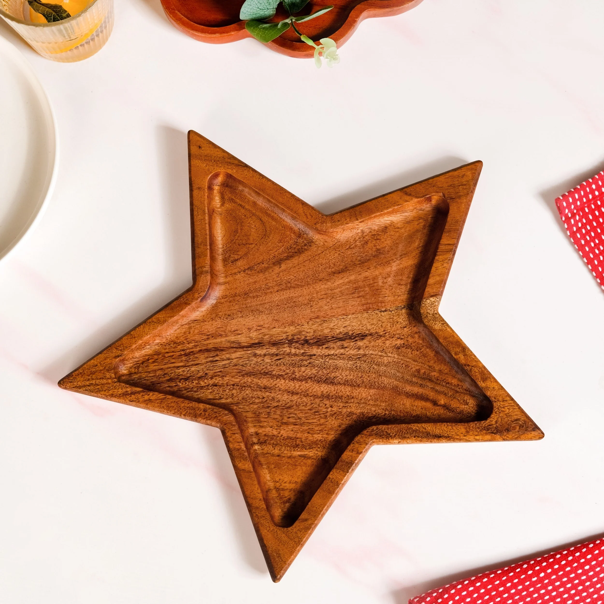 Acacia Wood Star Serving Platter 31x27cm - Image 6