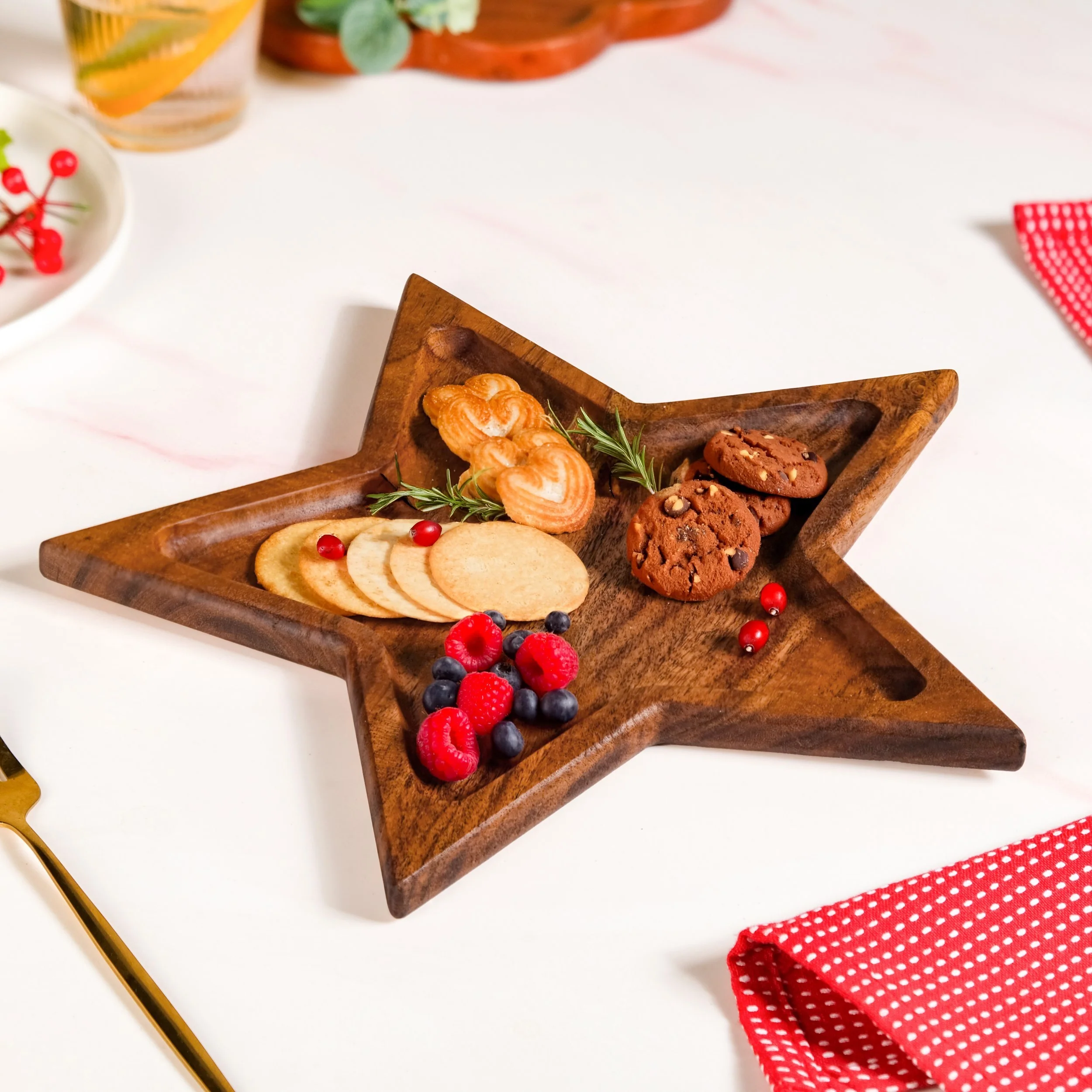 Acacia Wood Star Serving Platter 31x27cm - Image 8