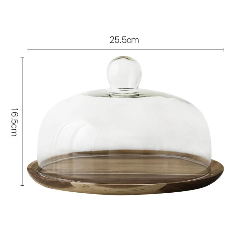 Acacia Wood Cake Stand With Dome 10 inch - Image 10