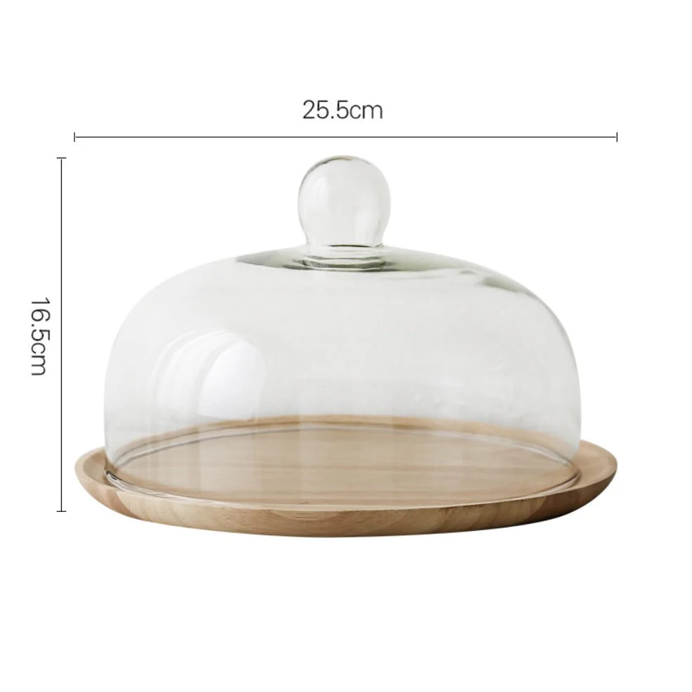 Acacia Wood Cake Stand With Dome 10 inch - Image 11