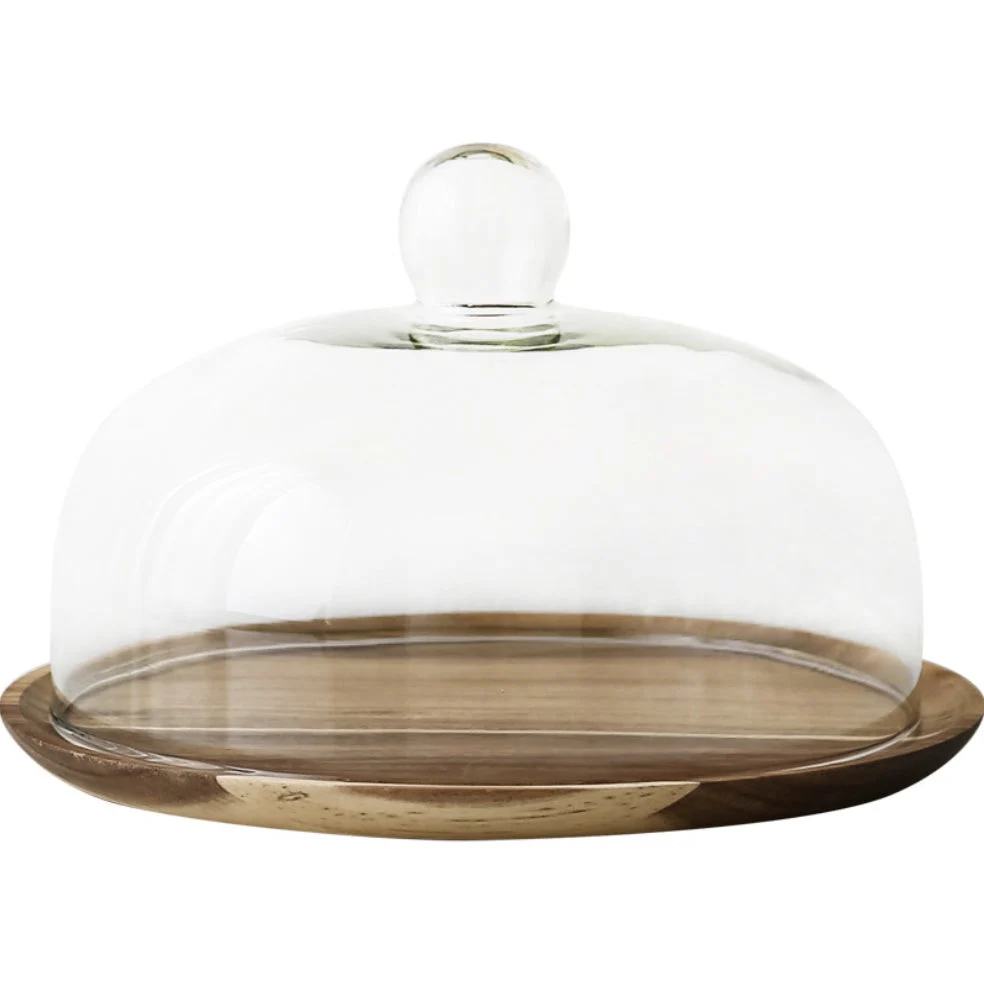 Acacia Wood Cake Stand With Dome 10 inch - Image 14