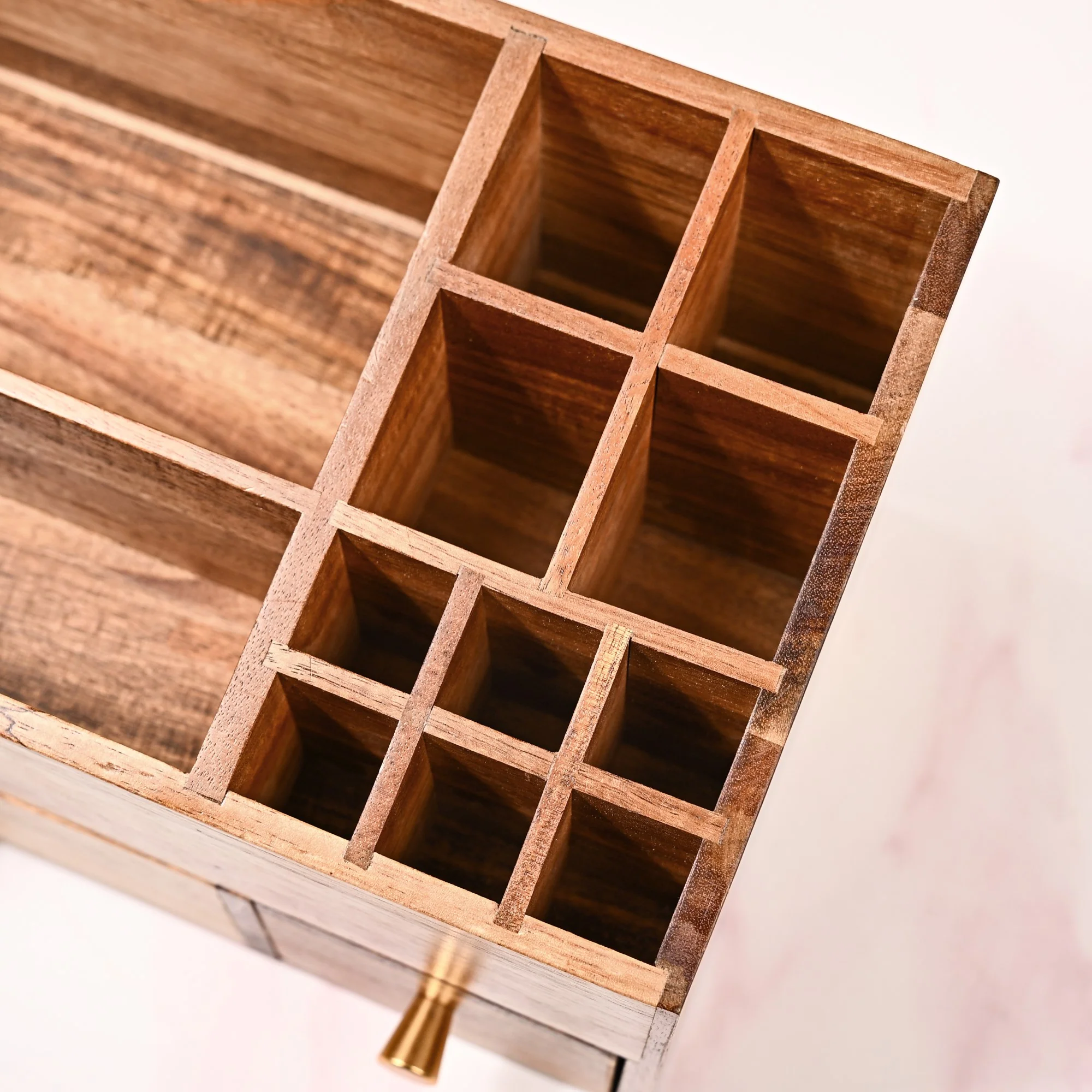 Acacia Wood Makeup Organiser Box For Dressing Table - Image 7