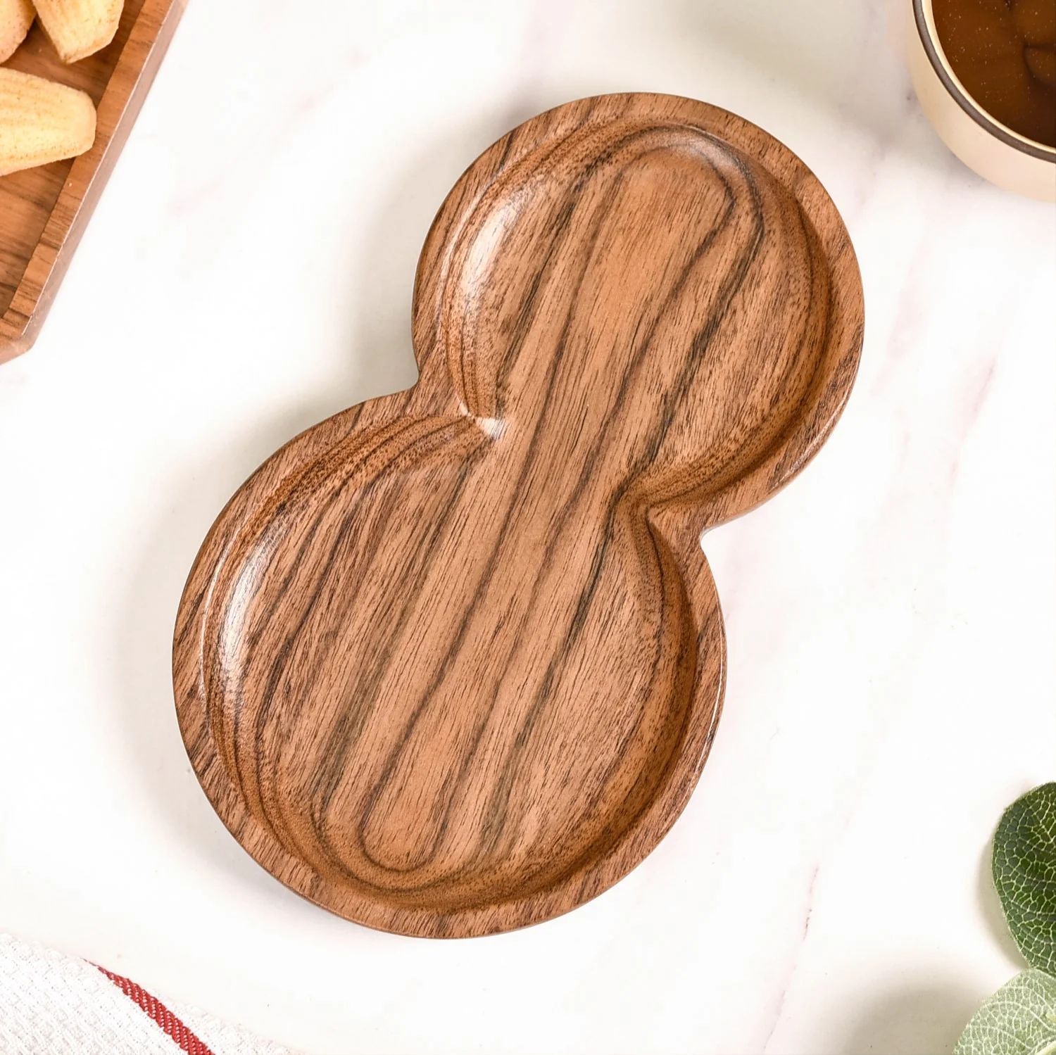 Acacia Wood Eight Shape Serving Platter 8 Inch - Image 4
