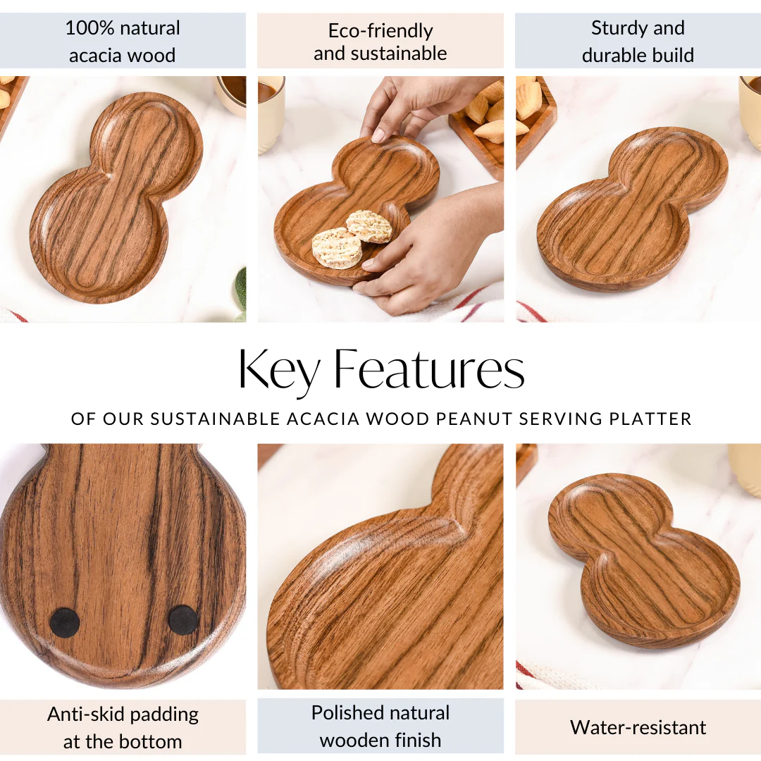 Acacia Wood Eight Shape Serving Platter 8 Inch - Image 6