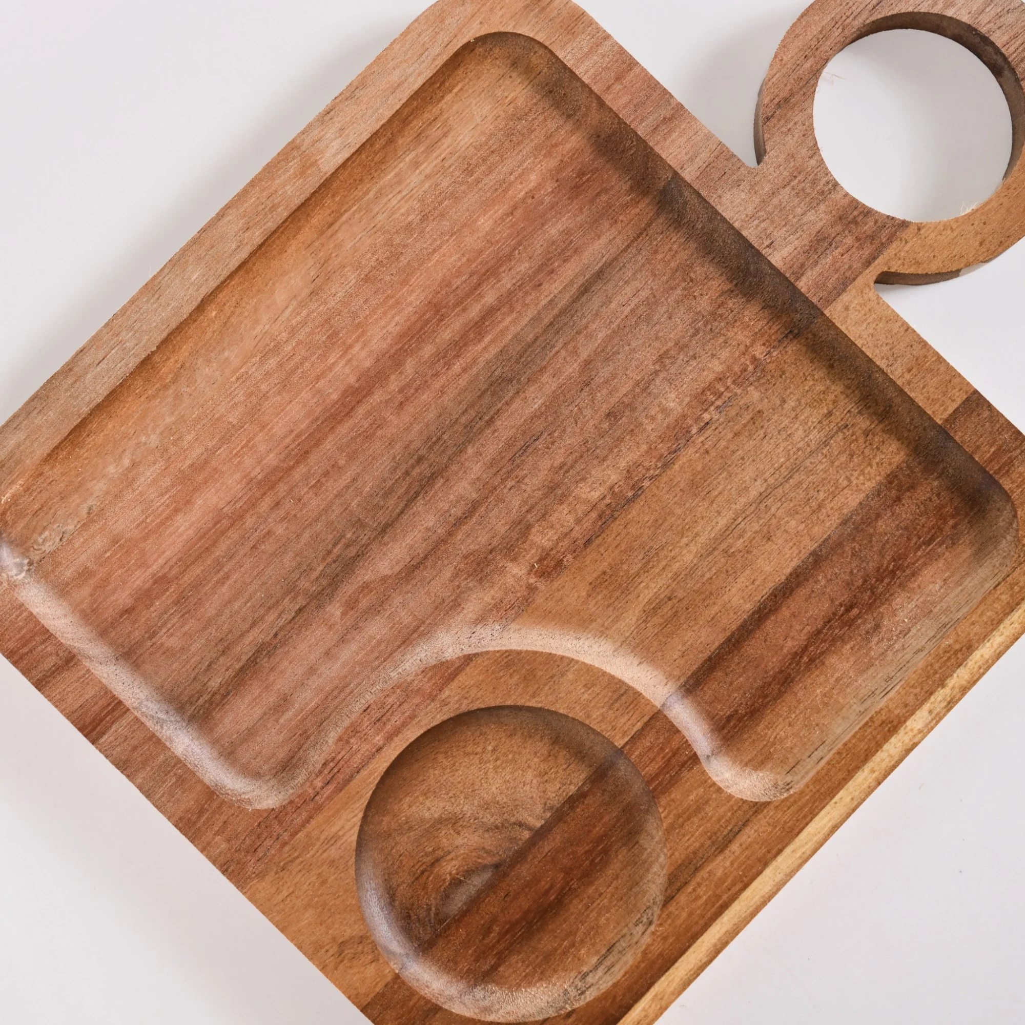 Acacia Wood Square Snack Tray Set Of 2 8 inch - Image 8