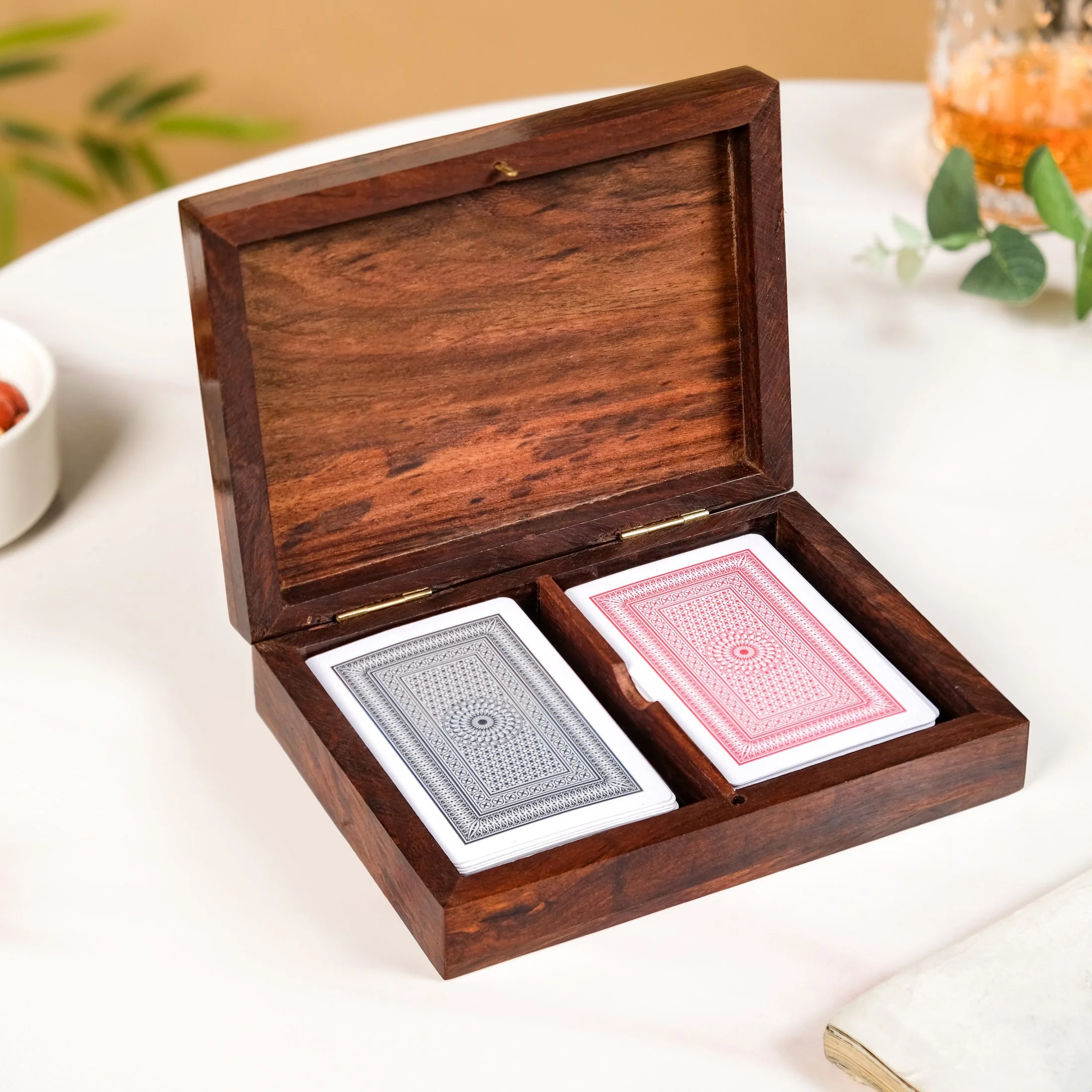 Ace Wooden Card Box With 2 Card Decks - Image 2
