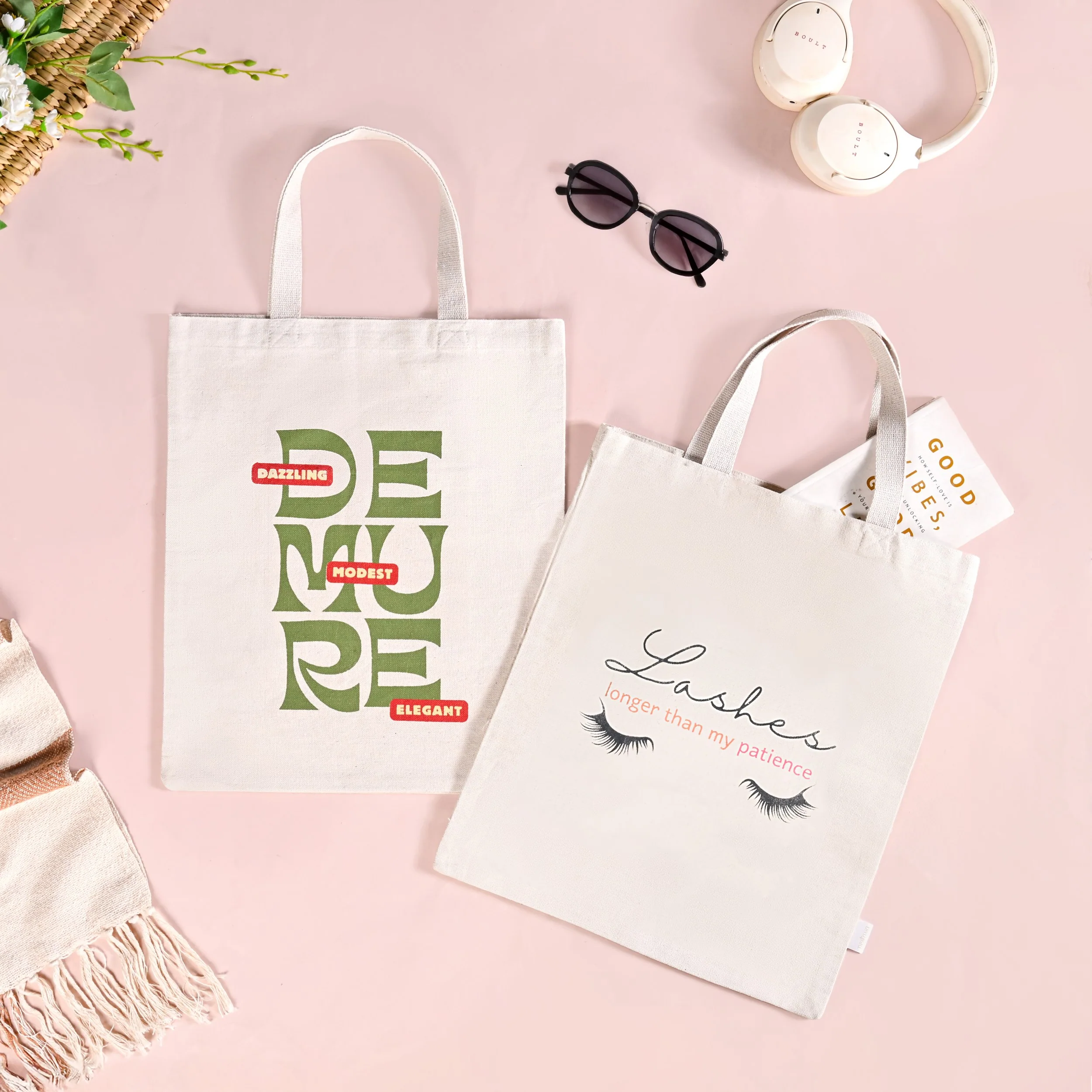 Aesthetic Sustainable Street Tote Bag Set Of 2