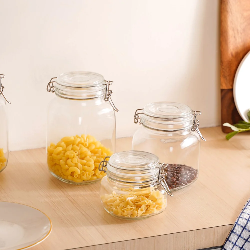 Airtight Glass Jars With Clip Lids Set Of 4 1000ml - Image 12