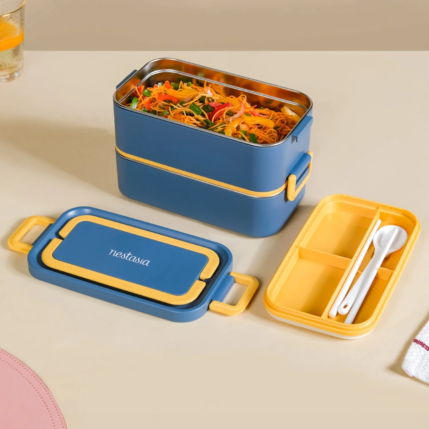 Airtight Multi Compartment Bento Lunch Box Teal 2000ml - Image 10
