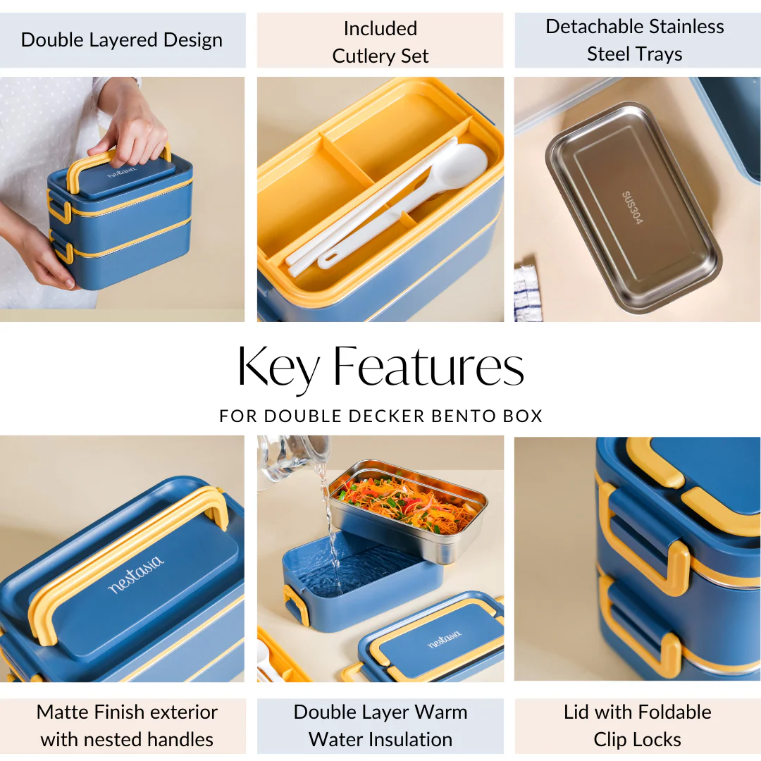 Airtight Multi Compartment Bento Lunch Box Teal 2000ml - Image 6
