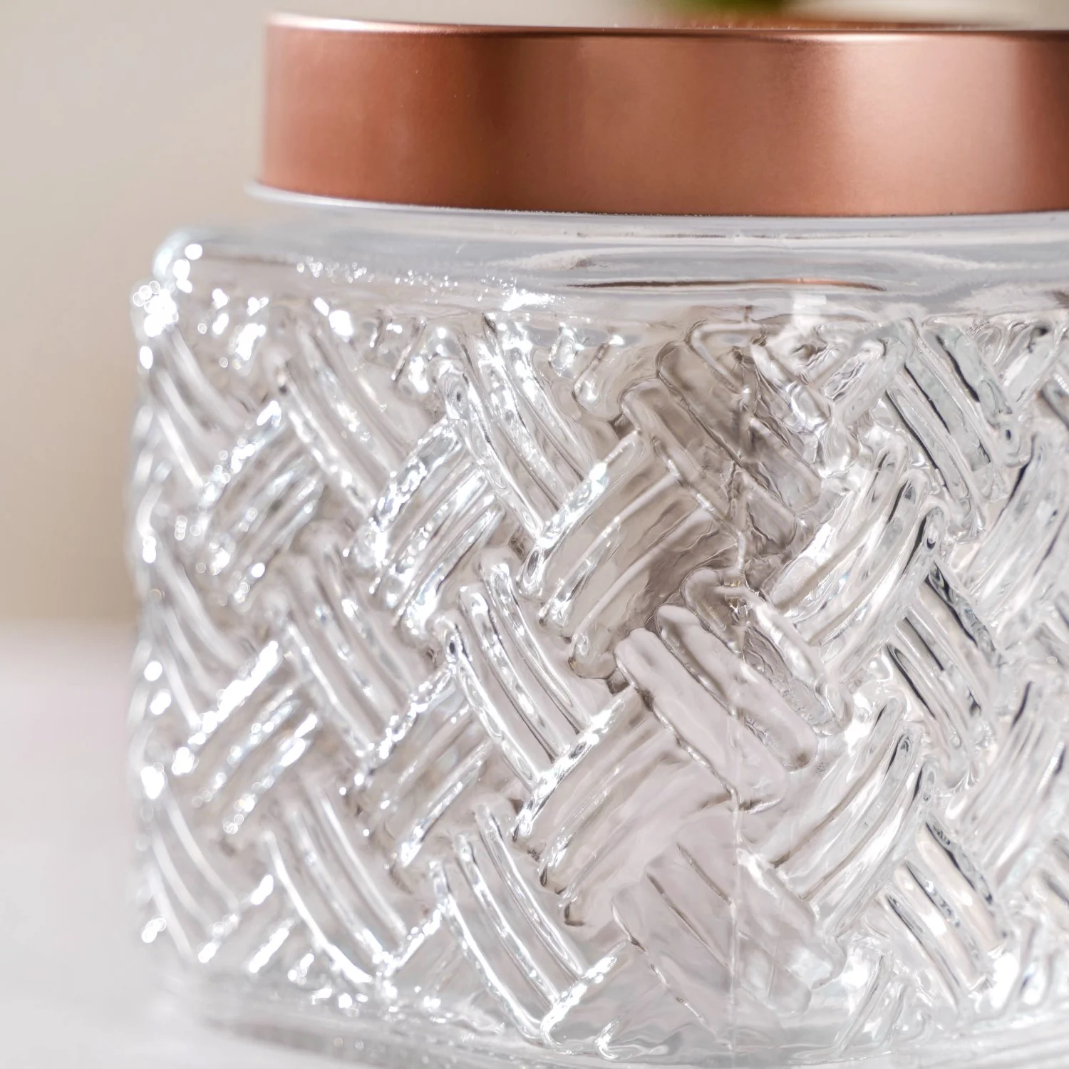 Airtight Storage Jars Set Of 4 Basket Weave 1200ml - Image 6