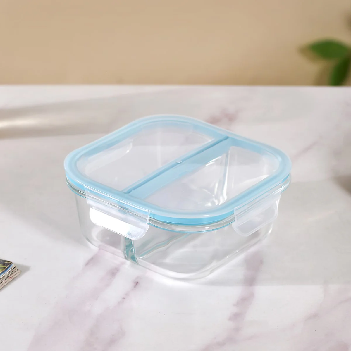 Airtight Two Section Sealed Glass Lunch Box 750ml - Image 11