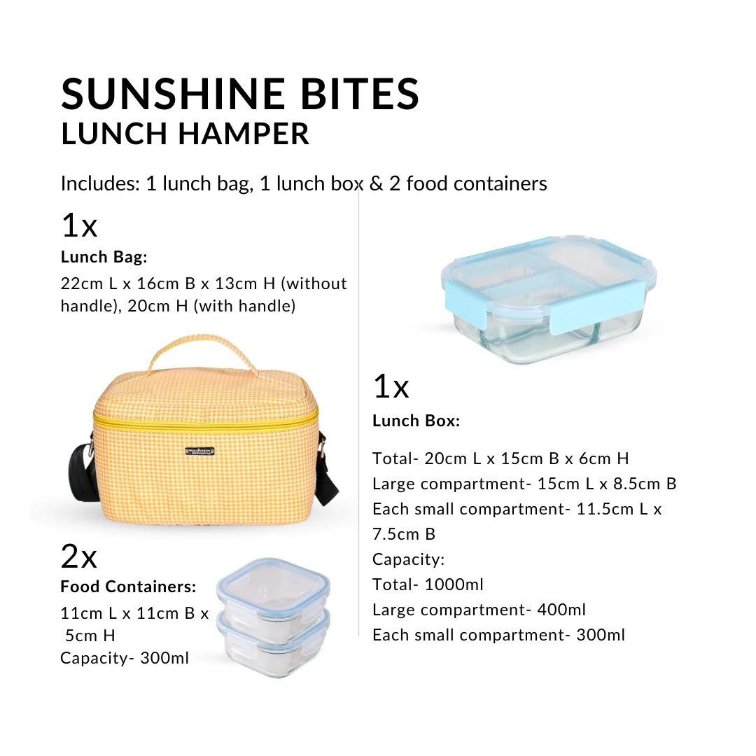 All Fresh Glass Tiffin And Insulated Bag Set Of 4 - Image 4
