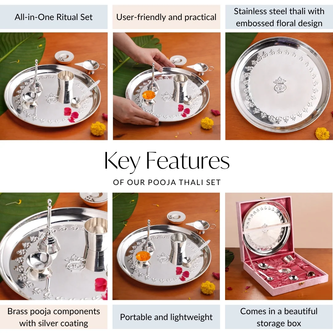 All In One Daily Aarti Pooja Thali Set Of 7 - Image 5