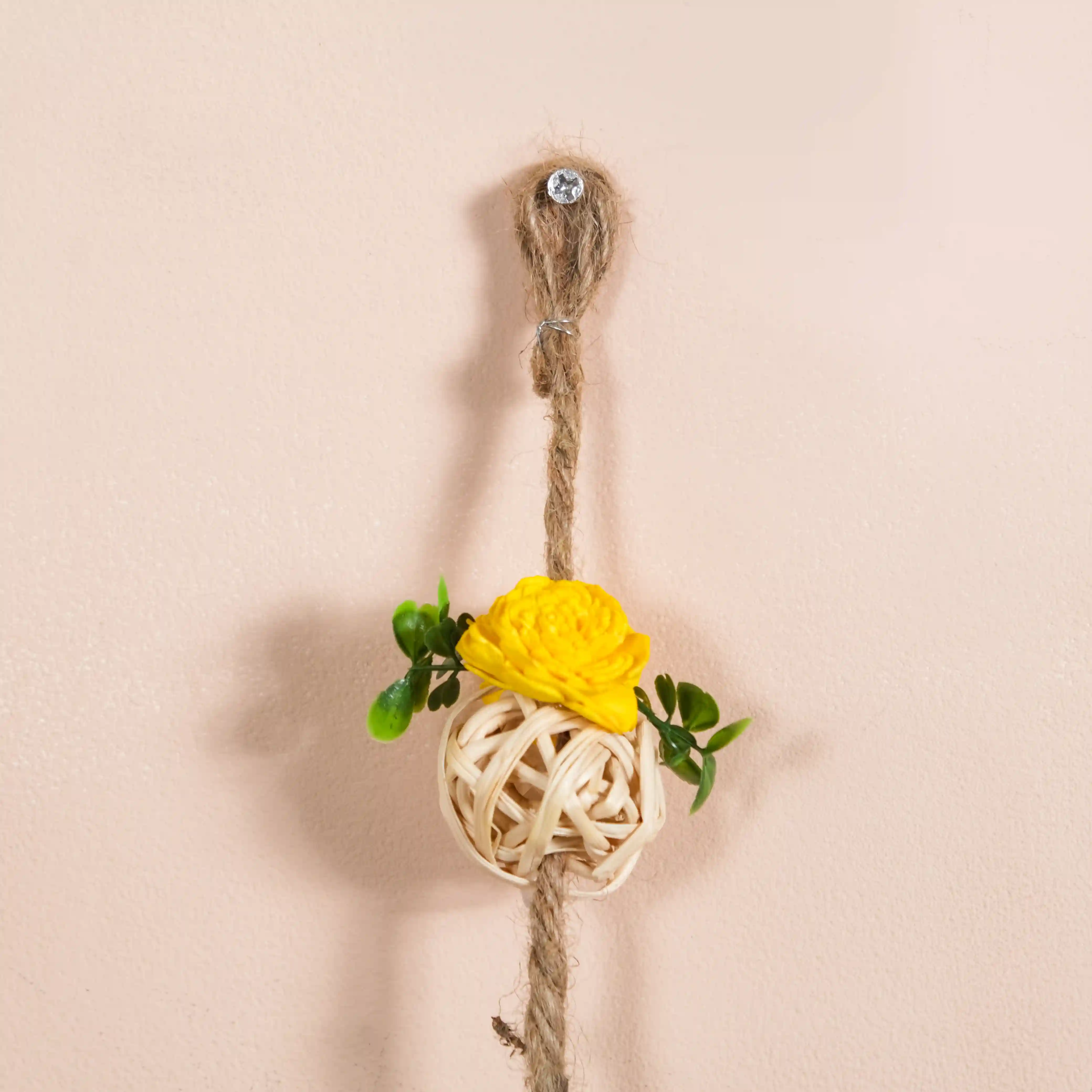 All Natural Decorative Flower Wall Hanging Set Of 6 - Image 5