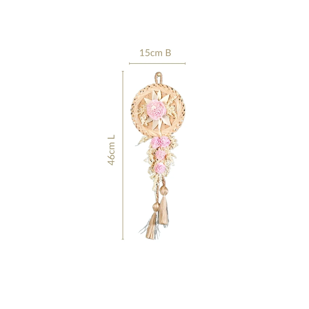 All Natural Pink Sola Rose Wall Decor Set Of 4 - Image 4