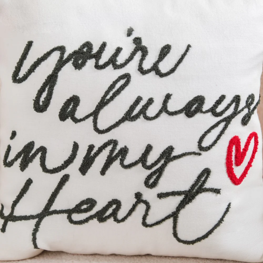 Always In My Heart Cushion Cover Set Of 2 Red White 16x16 Inch - Image 8