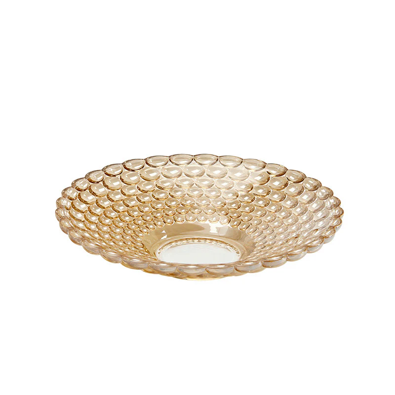 Amber Glass Decorative Fruit Bowl - Image 9