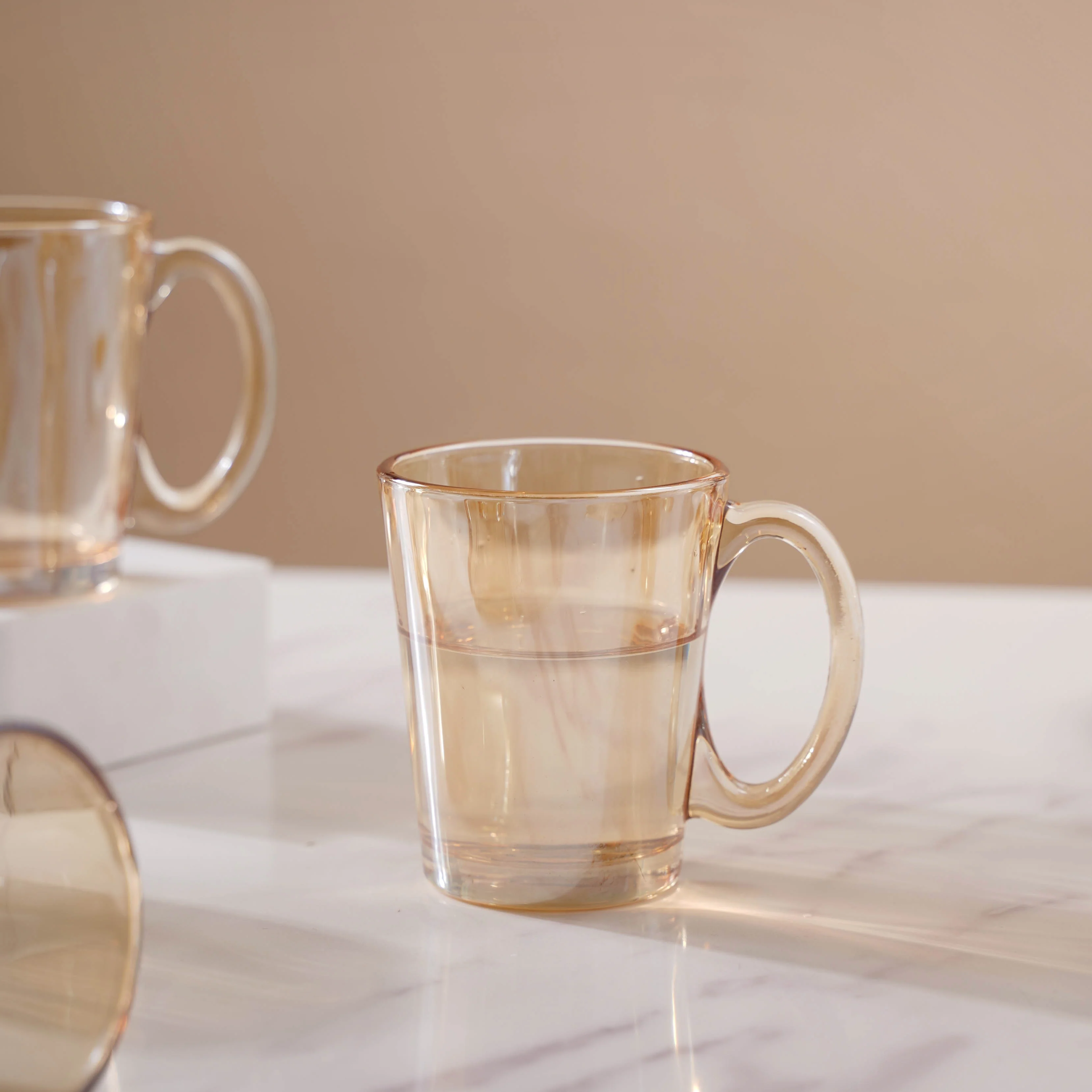Amber Glass Jug and Cup Set of 7 - Image 12