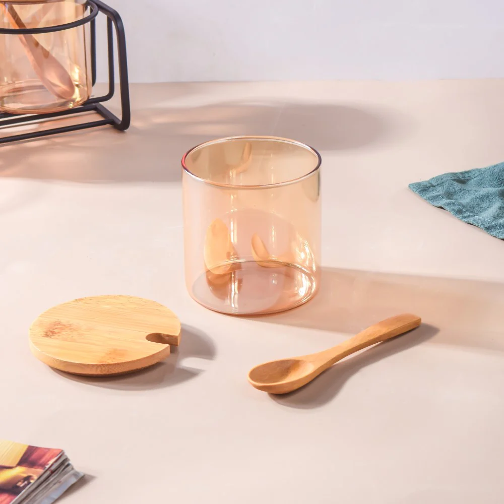 Amber Jars With Lid And Spoon Set Of 9 300ml - Image 8