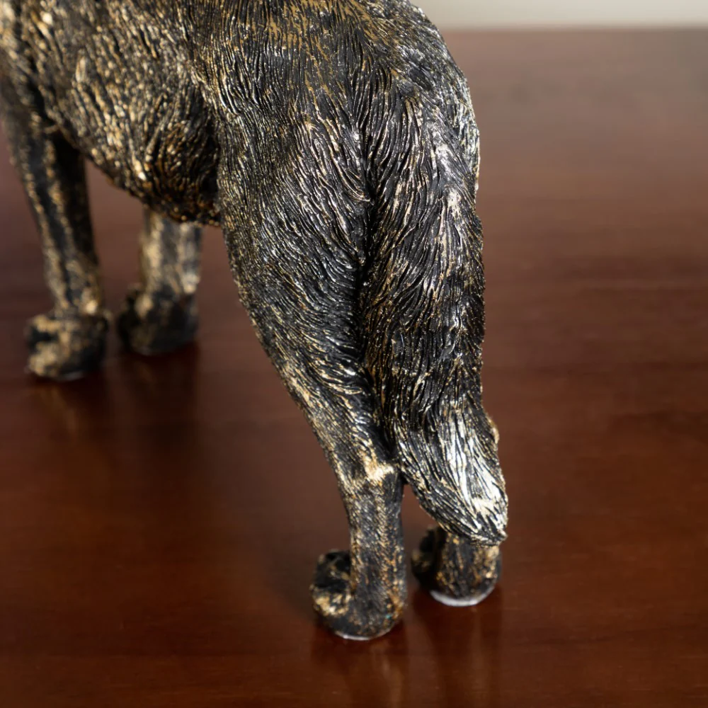 Antique Howling Wolf Showpiece 9 Inch - Image 7