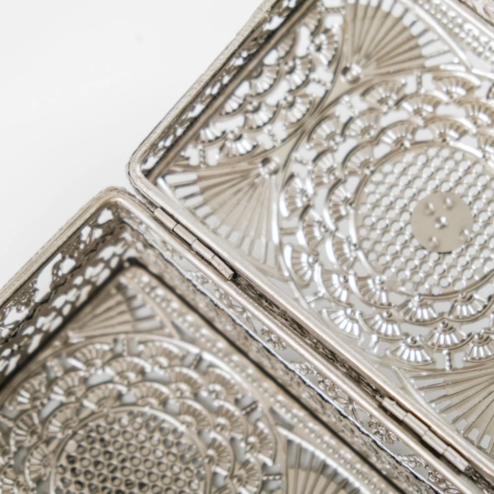 Antique Metal Gift Box Silver Set Of 2 - Image 17