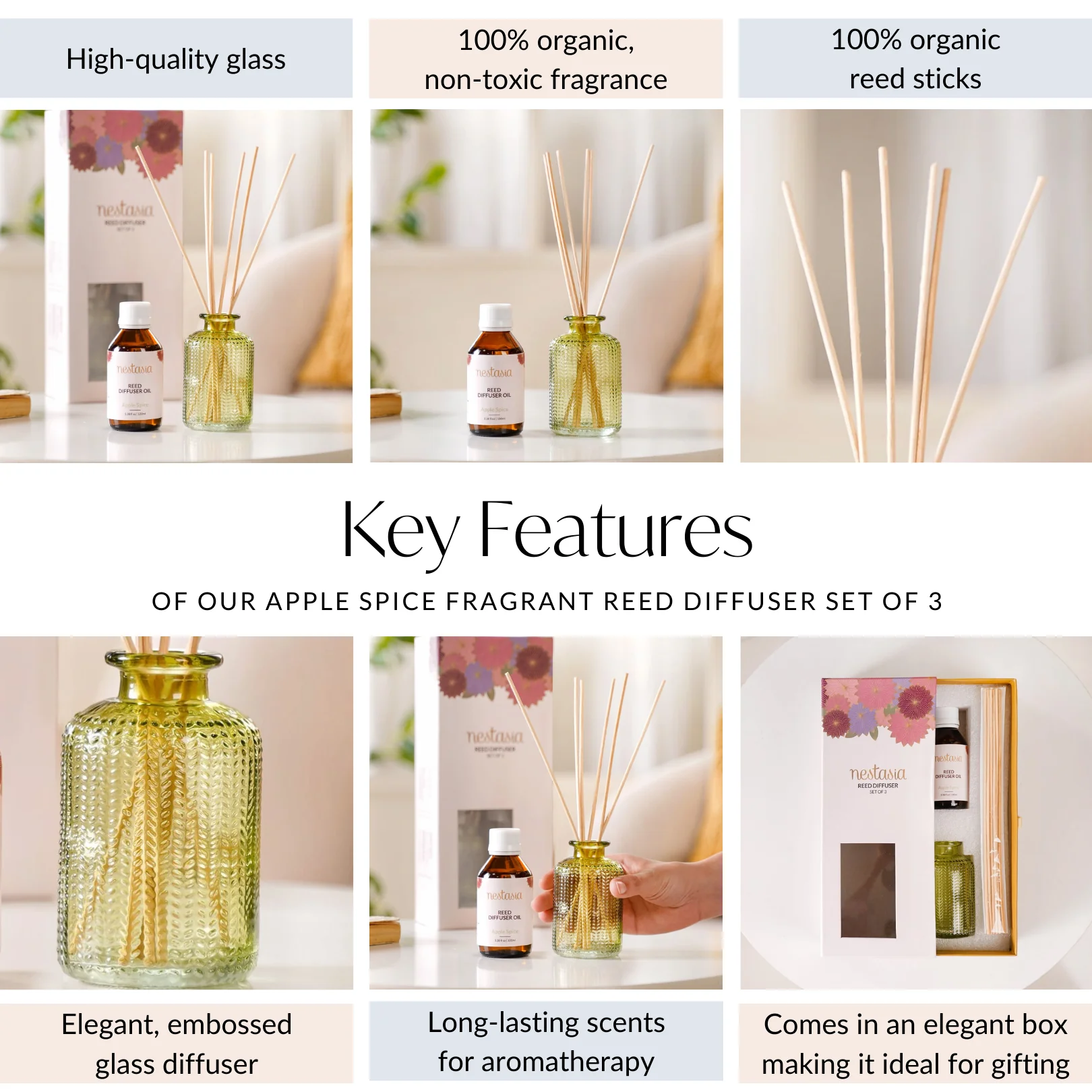 Apple Spice Fragrant Reed Diffuser Set Of 3 - Image 5