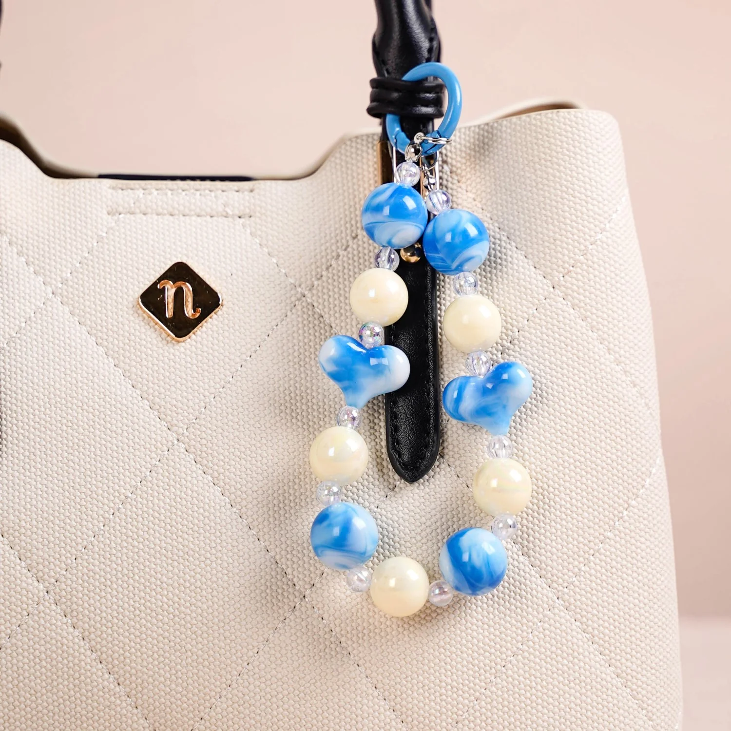 Aqua Amour Beaded Keychain - Image 7