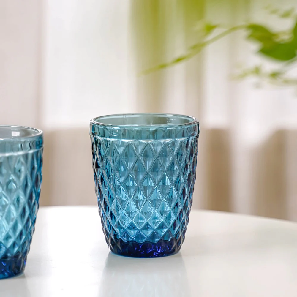 Aqua Blue Glassware Set of 4 - Image 5