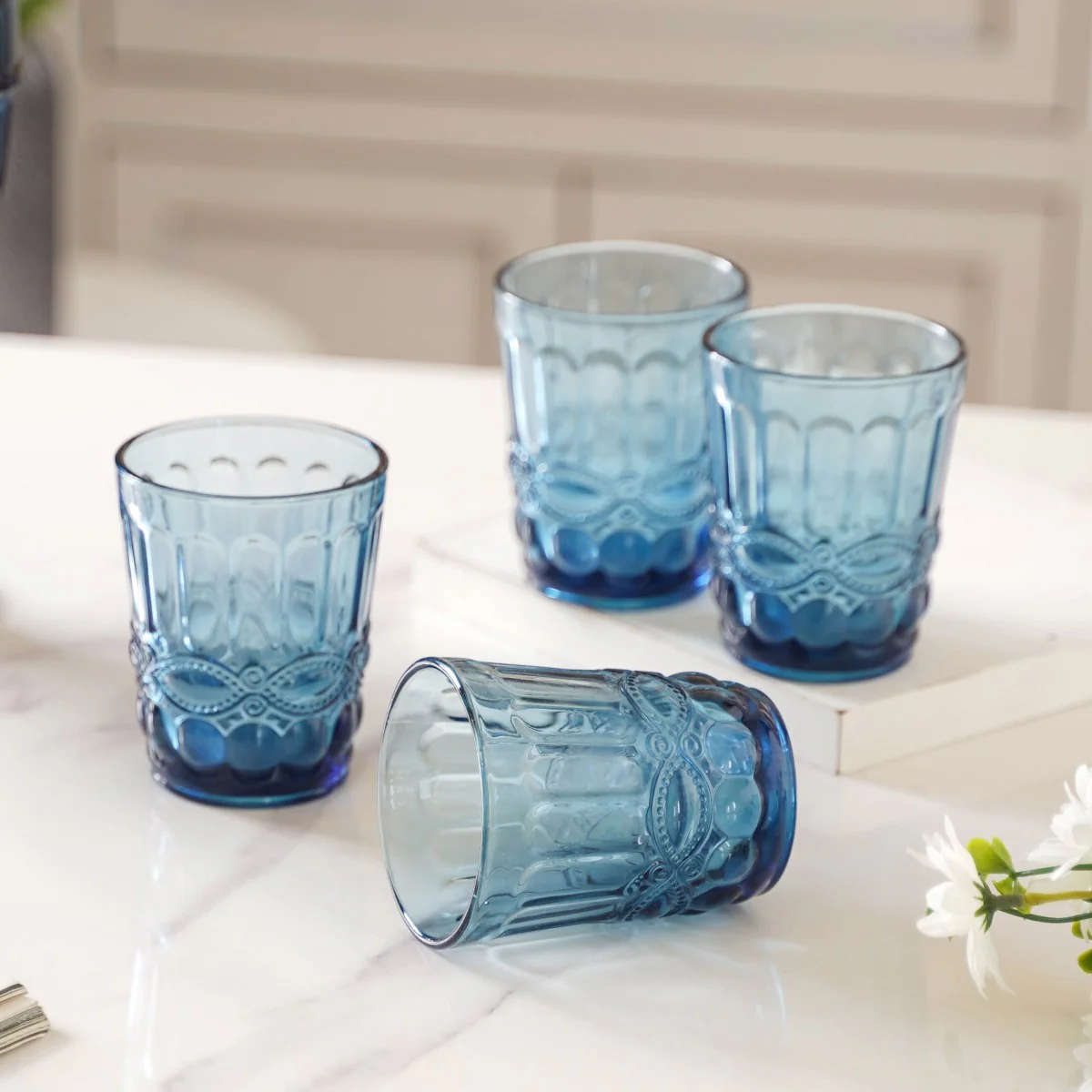 Aqua Blue Juice Glass Set of 4 - Image 5
