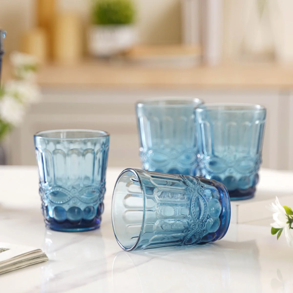 Aqua Blue Juice Glass Set of 4 - Image 6