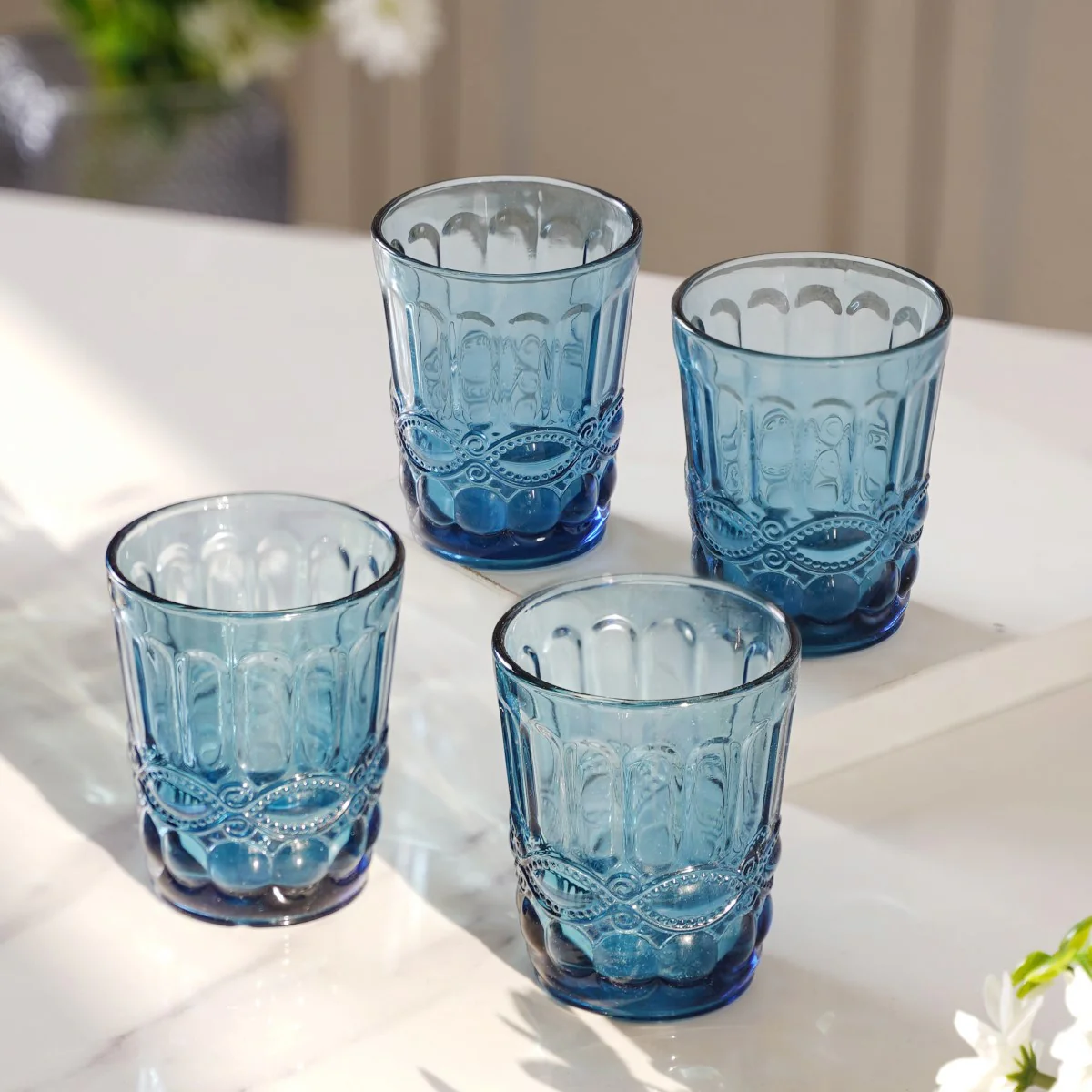 Aqua Blue Juice Glass Set of 4 - Image 7