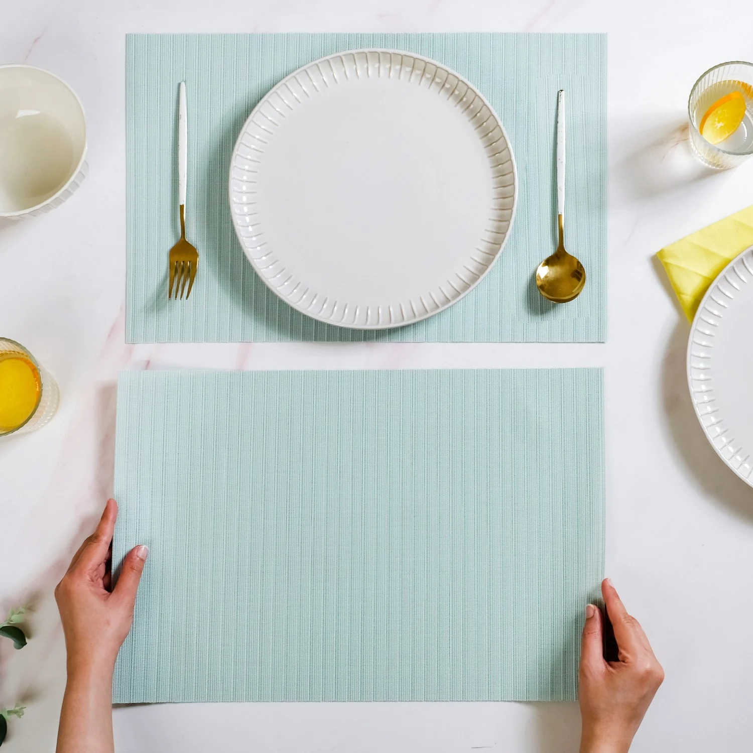 Aqua Table Mat Set Of 6 - Image 3